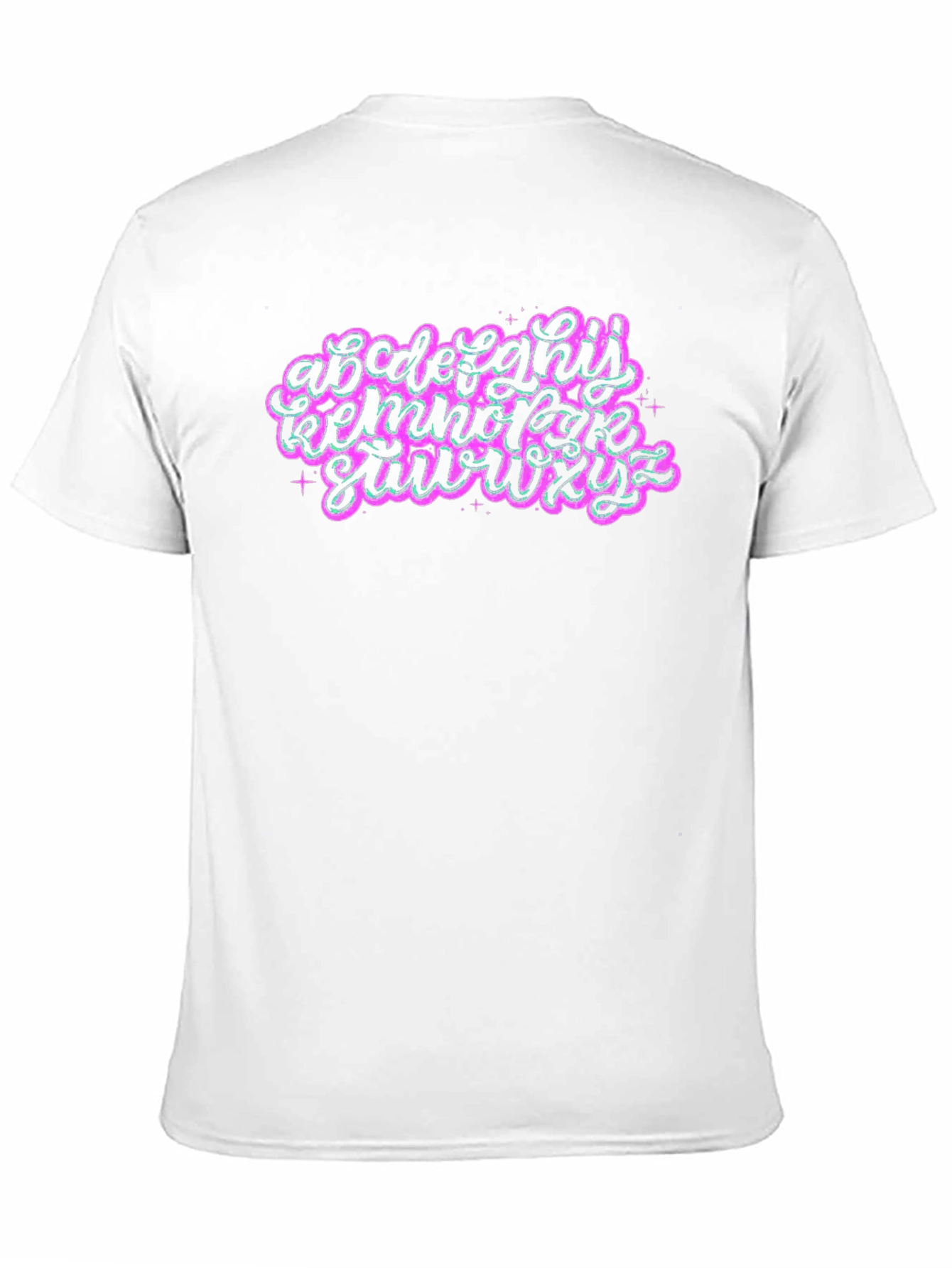 Alphabet Graphic T-Shirt Black Crew Neck Tee