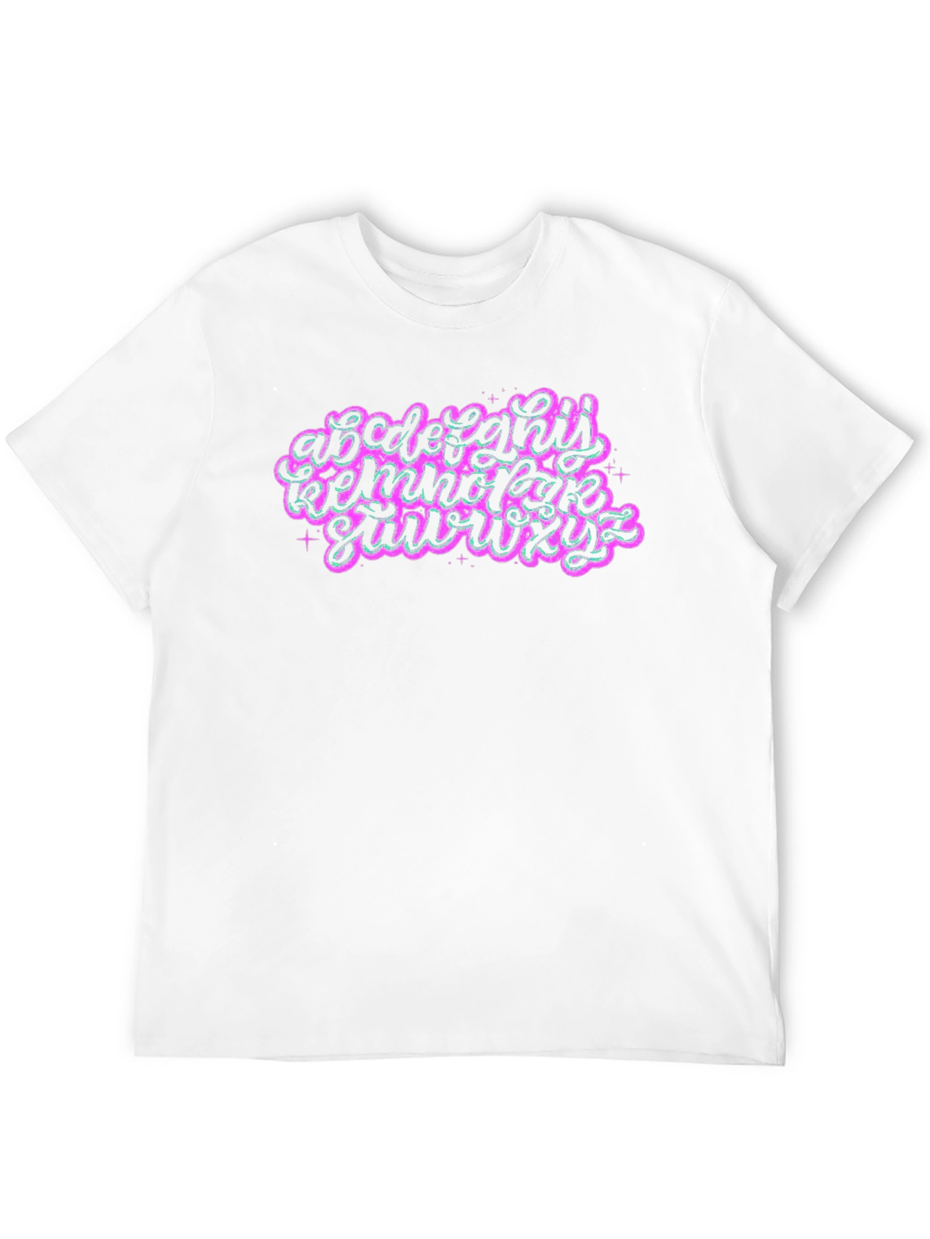 Alphabet Graphic T-Shirt Black Crew Neck Tee