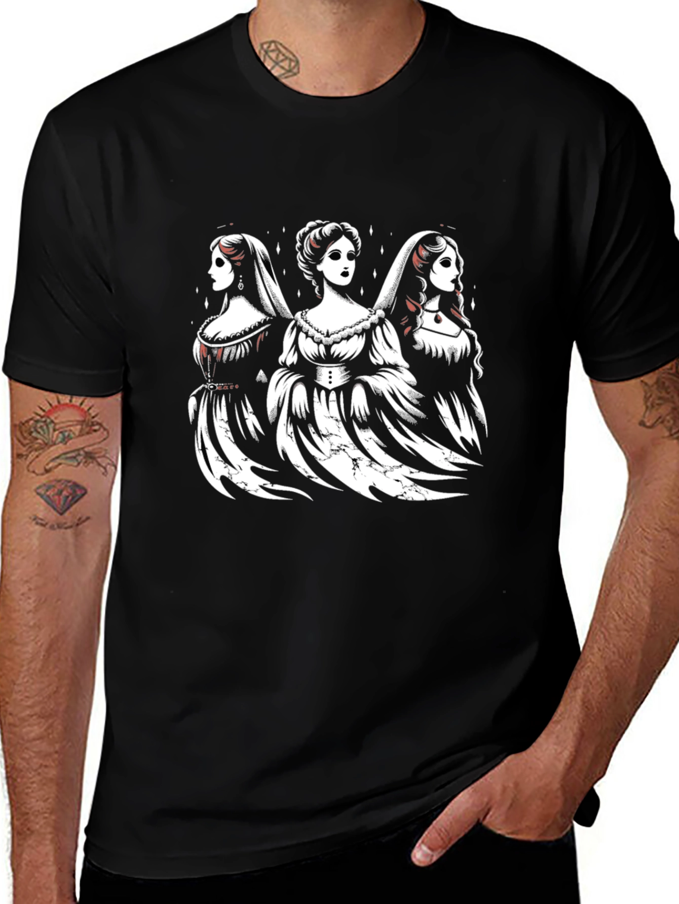 Three Ghostly Brides Black T-Shirt