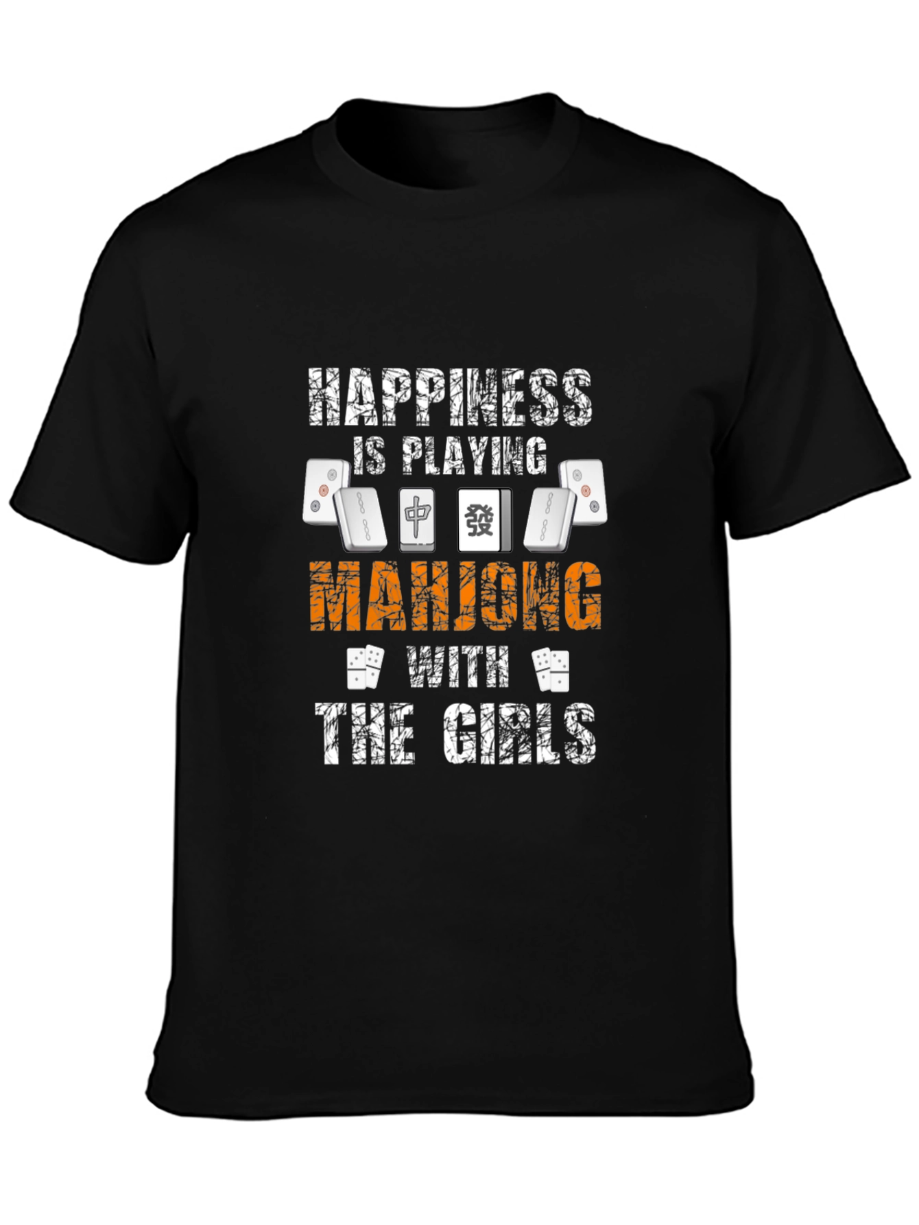 Mahjong Girls Black T-Shirt