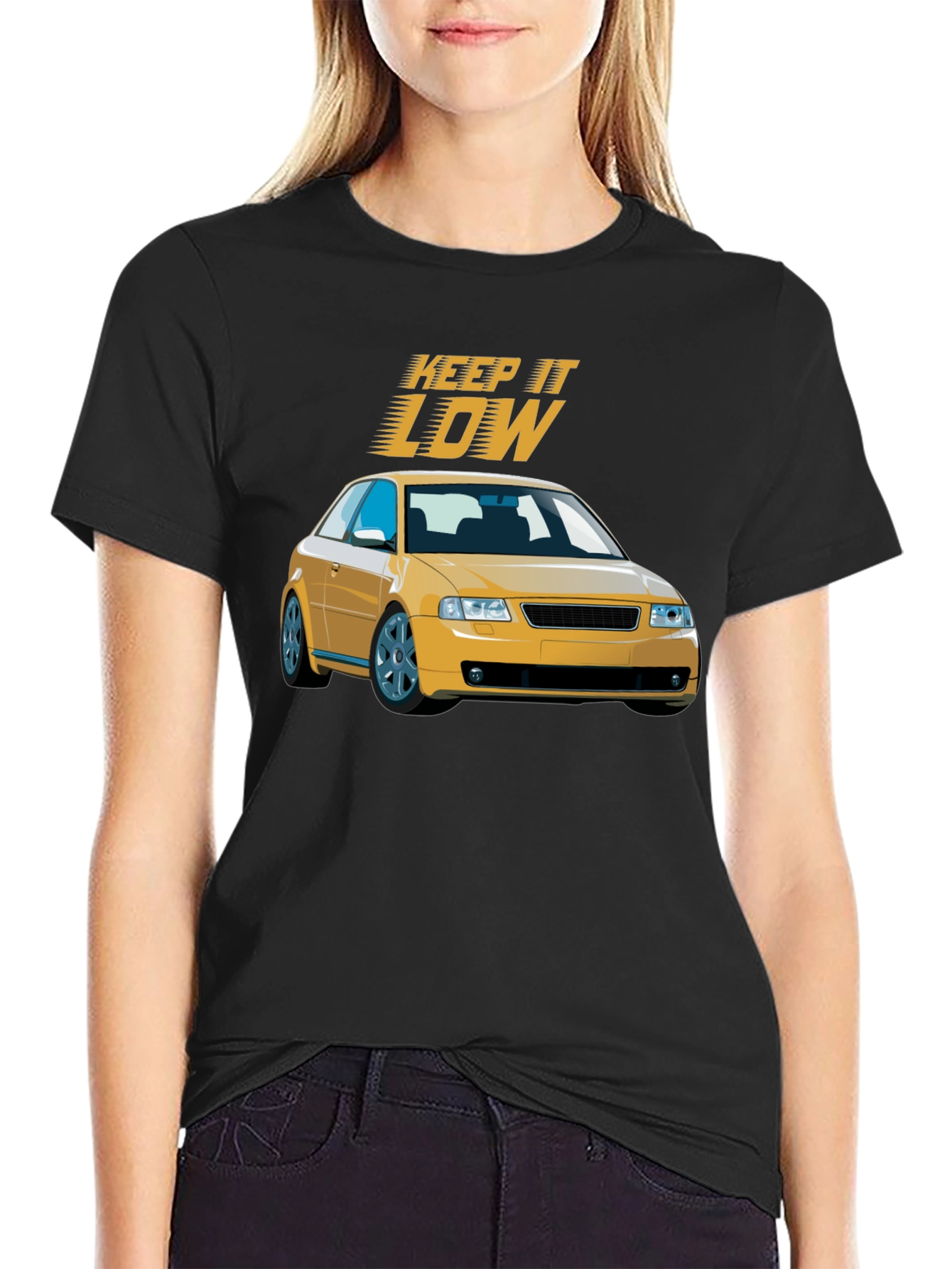 Keep it Low Car Graphic Black T-Shirt