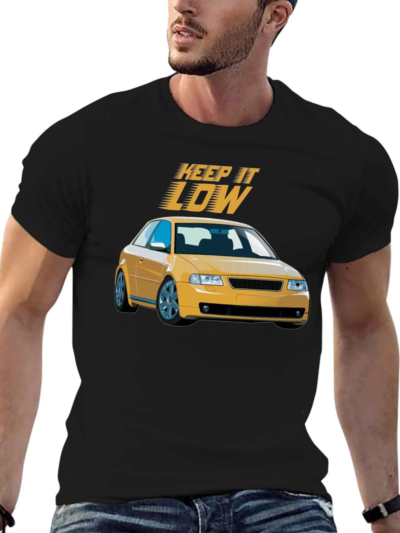 Keep it Low Car Graphic Black T-Shirt