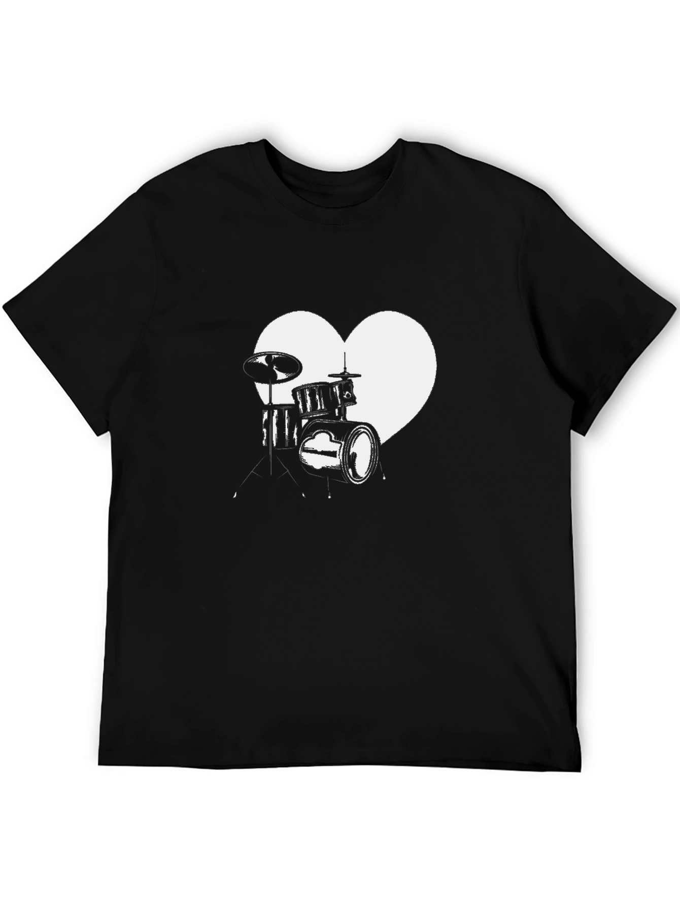 Drum Kit Heart T-Shirt - Music Lover Tee