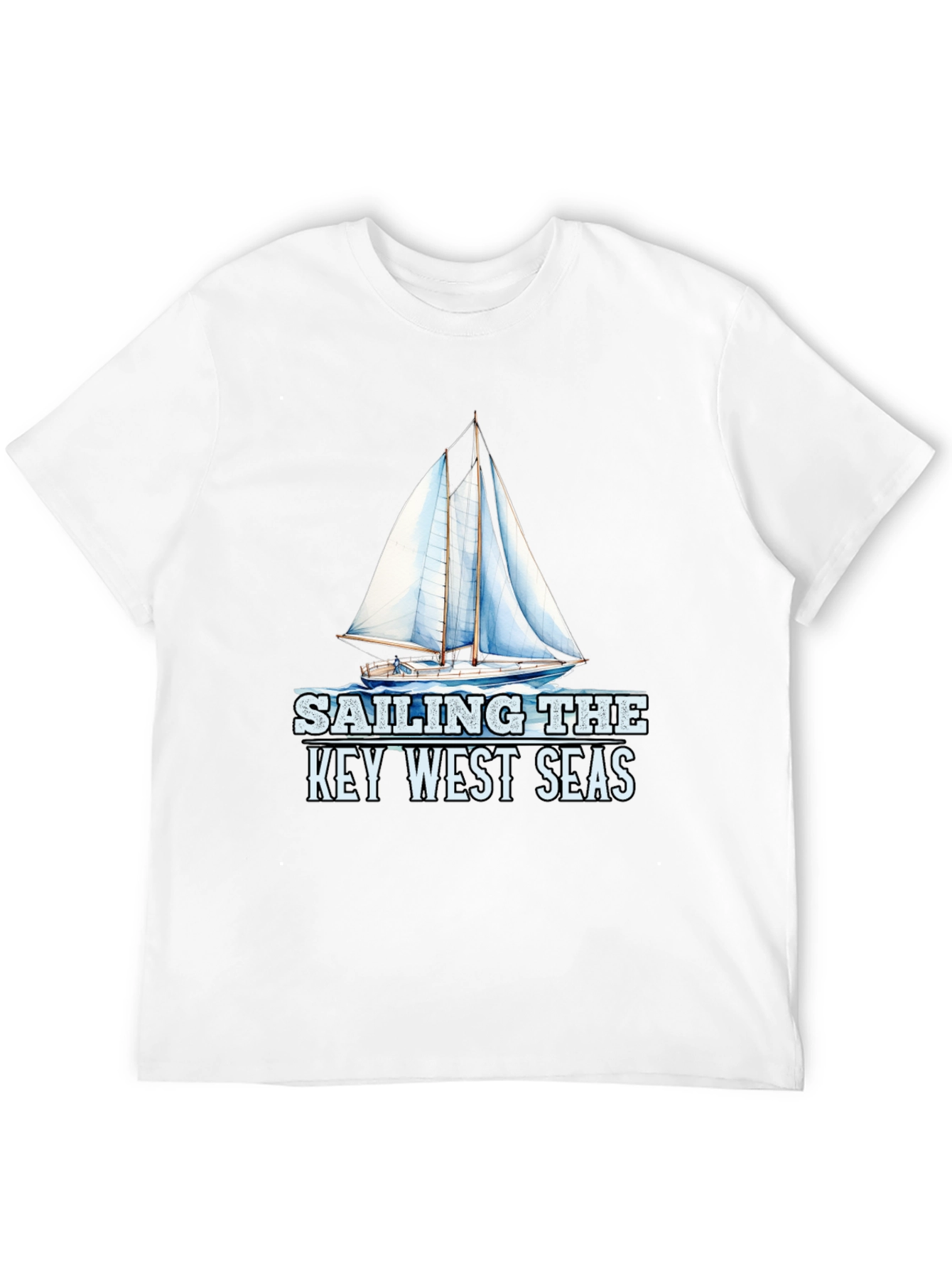 Sailing Key West Seas Black Graphic T-Shirt