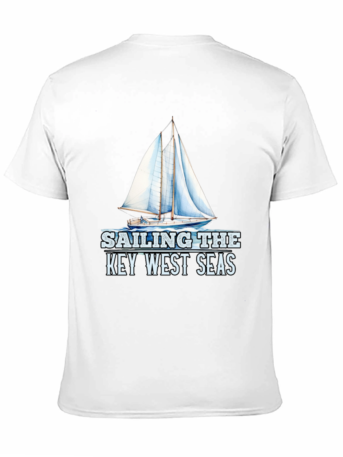 Sailing Key West Seas Black Graphic T-Shirt
