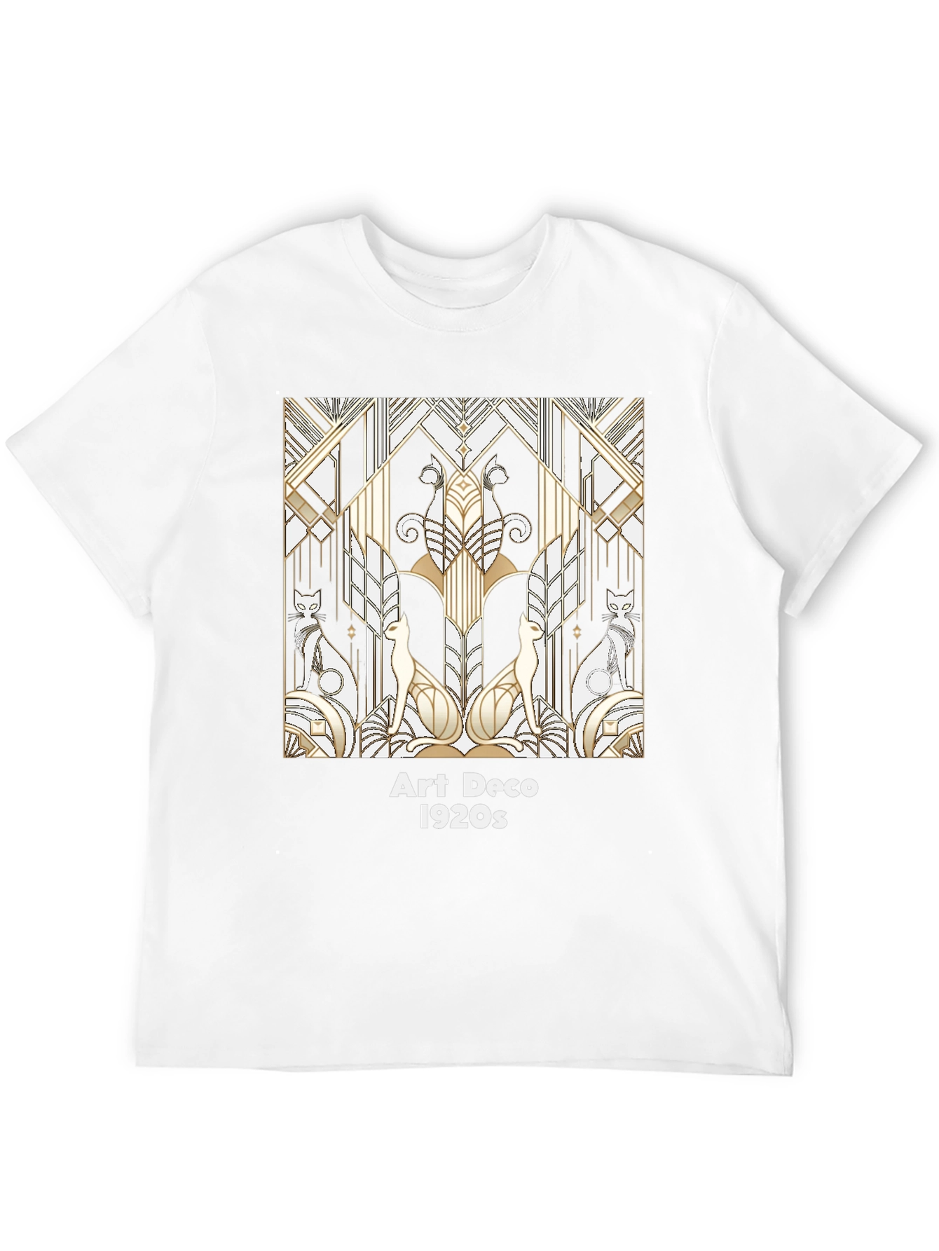 Art Deco Cats T-Shirt - 1920s Inspired Graphic Tee