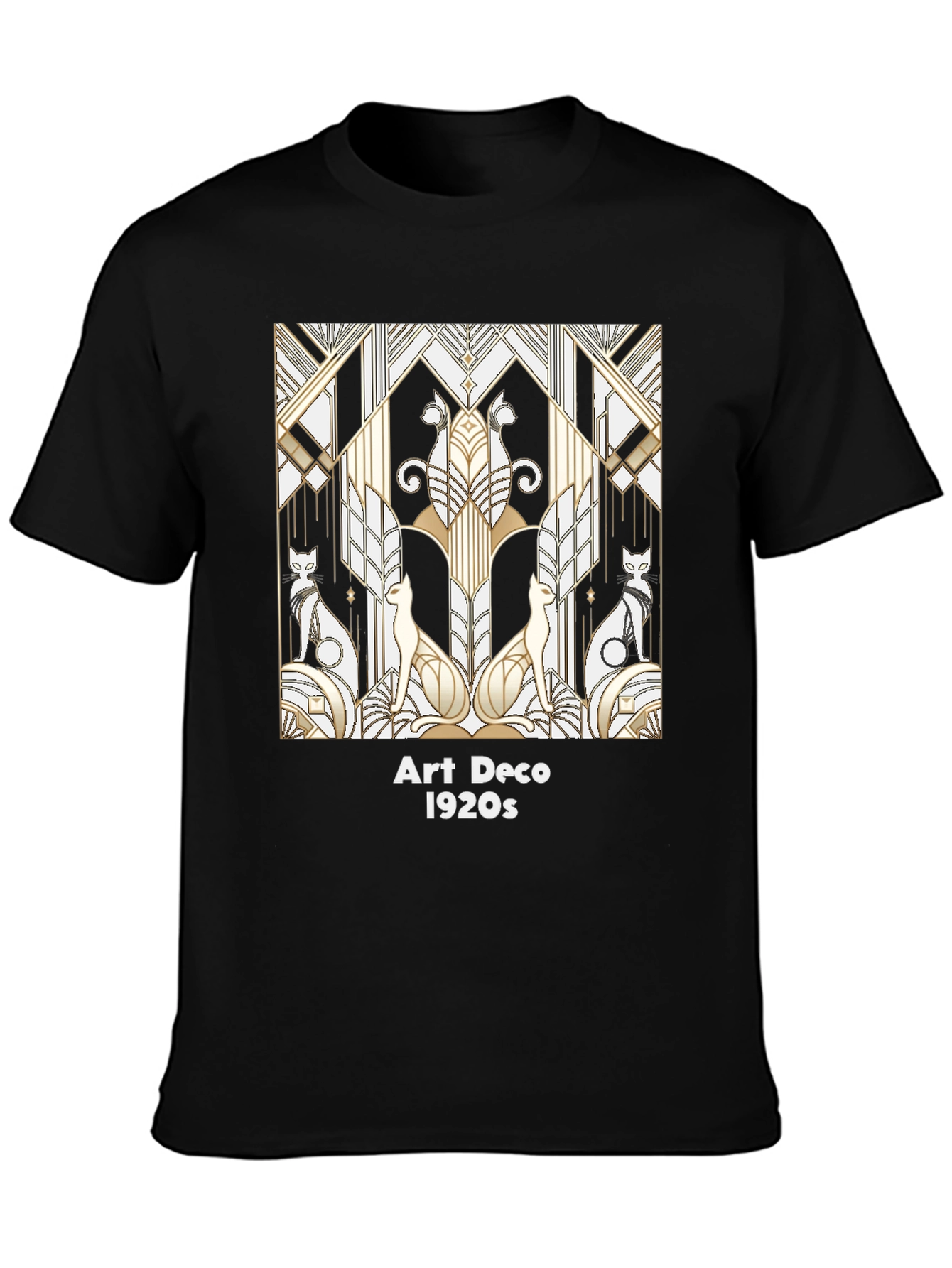 Art Deco Cats T-Shirt - 1920s Inspired Graphic Tee