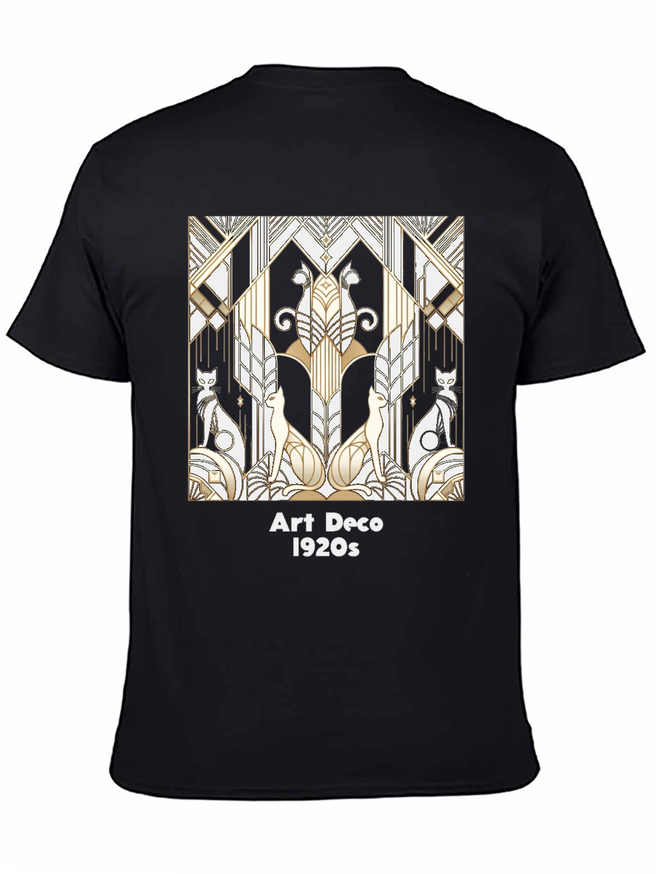 Art Deco Cats T-Shirt - 1920s Inspired Graphic Tee