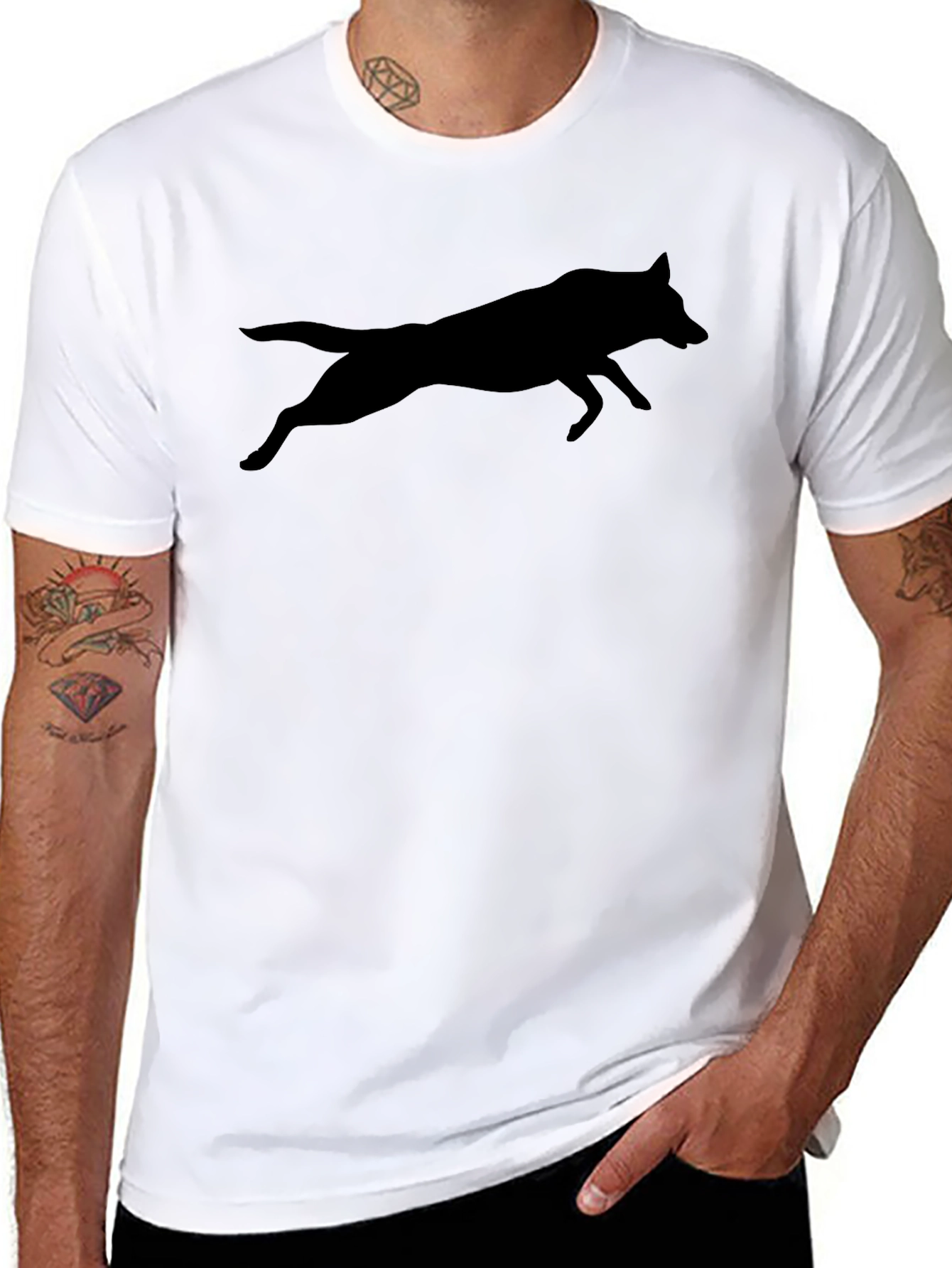 Black Wolf Graphic Tee - Unisex Crew Neck