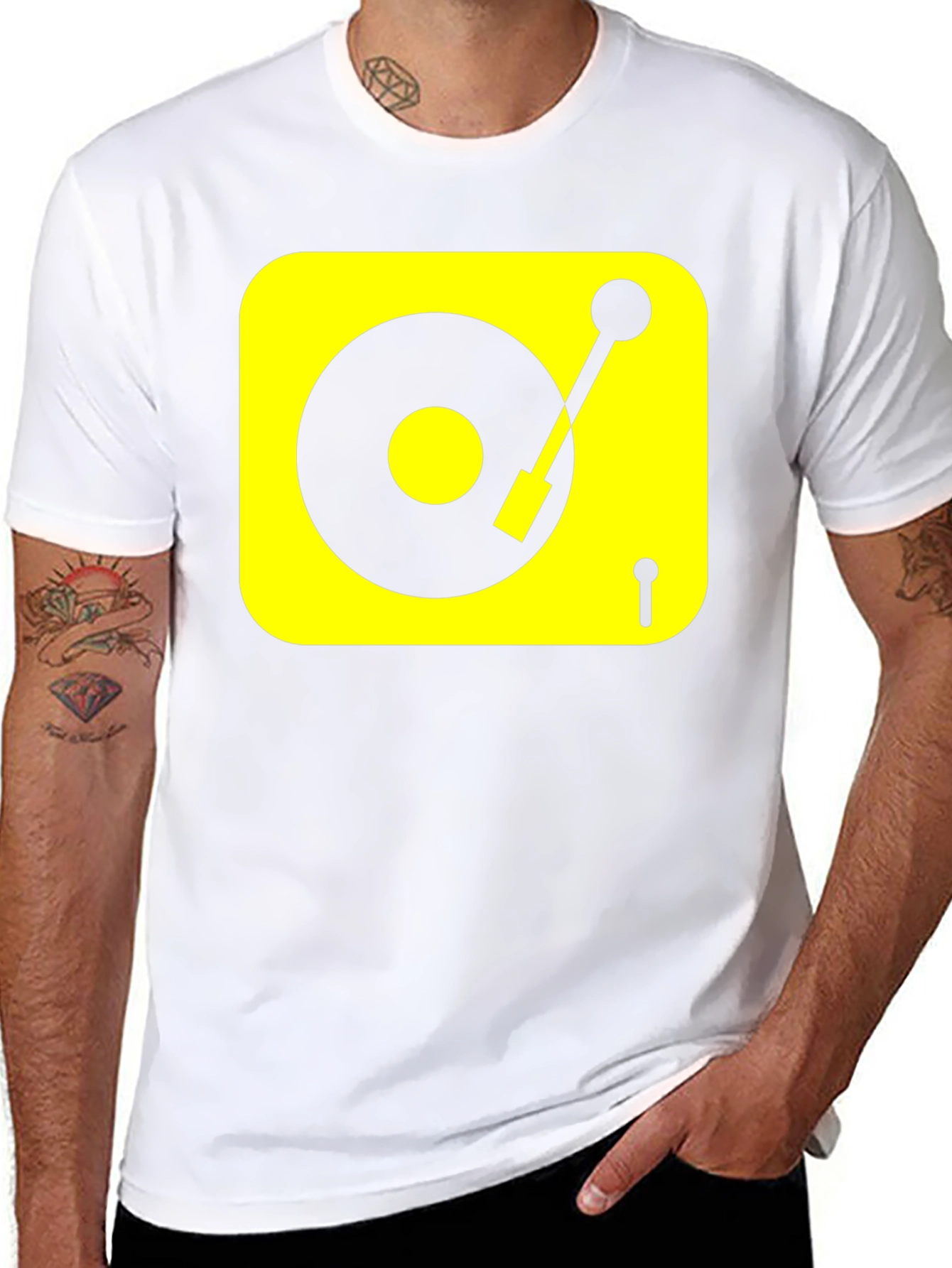 DJ Turntable Graphic Tee - Black