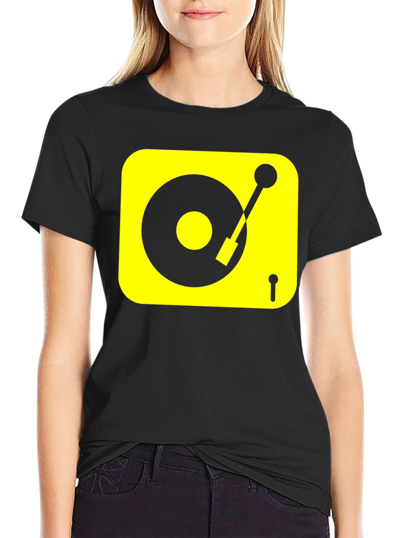 DJ Turntable Graphic Tee - Black
