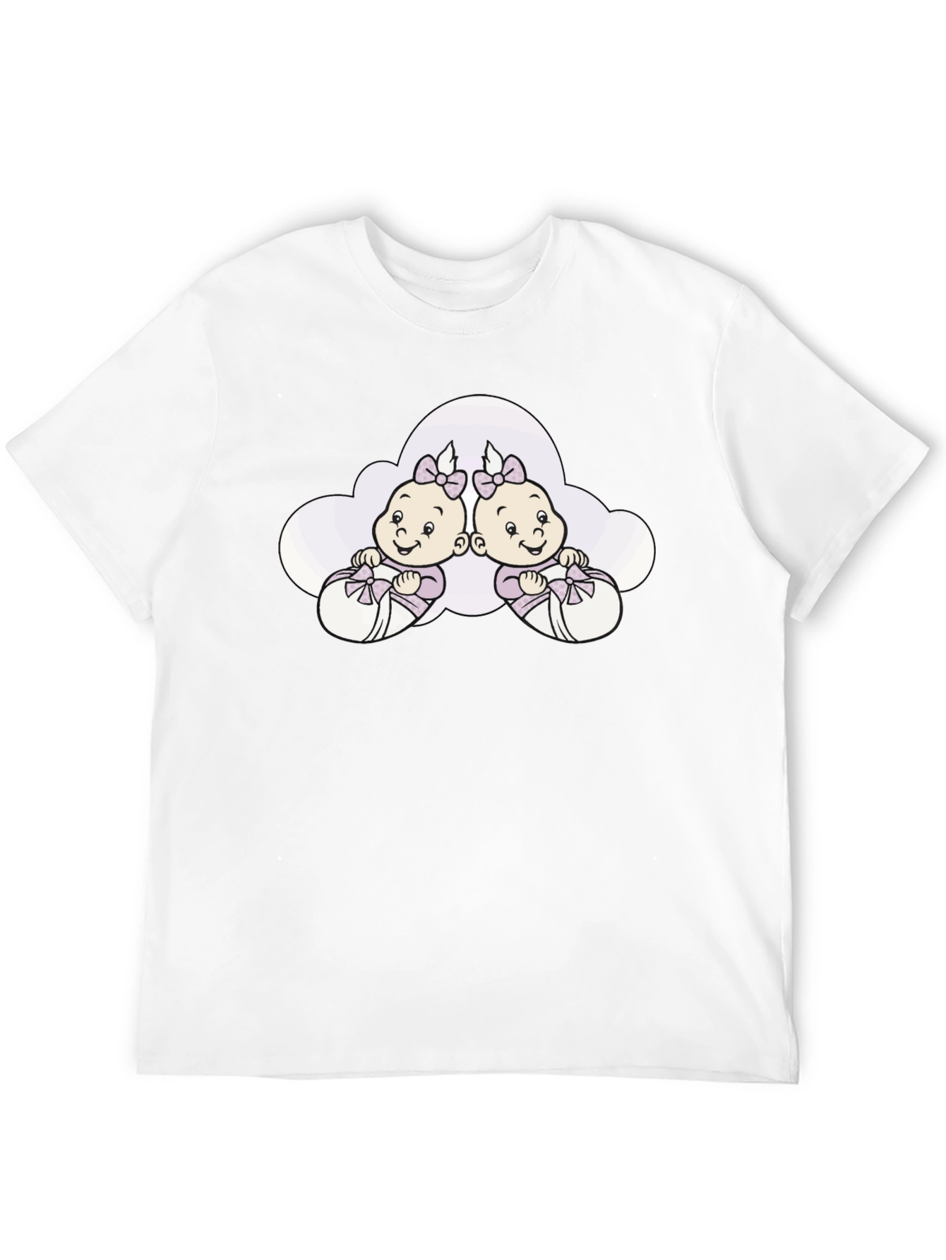 Cute Twin Baby T-Shirt - Black