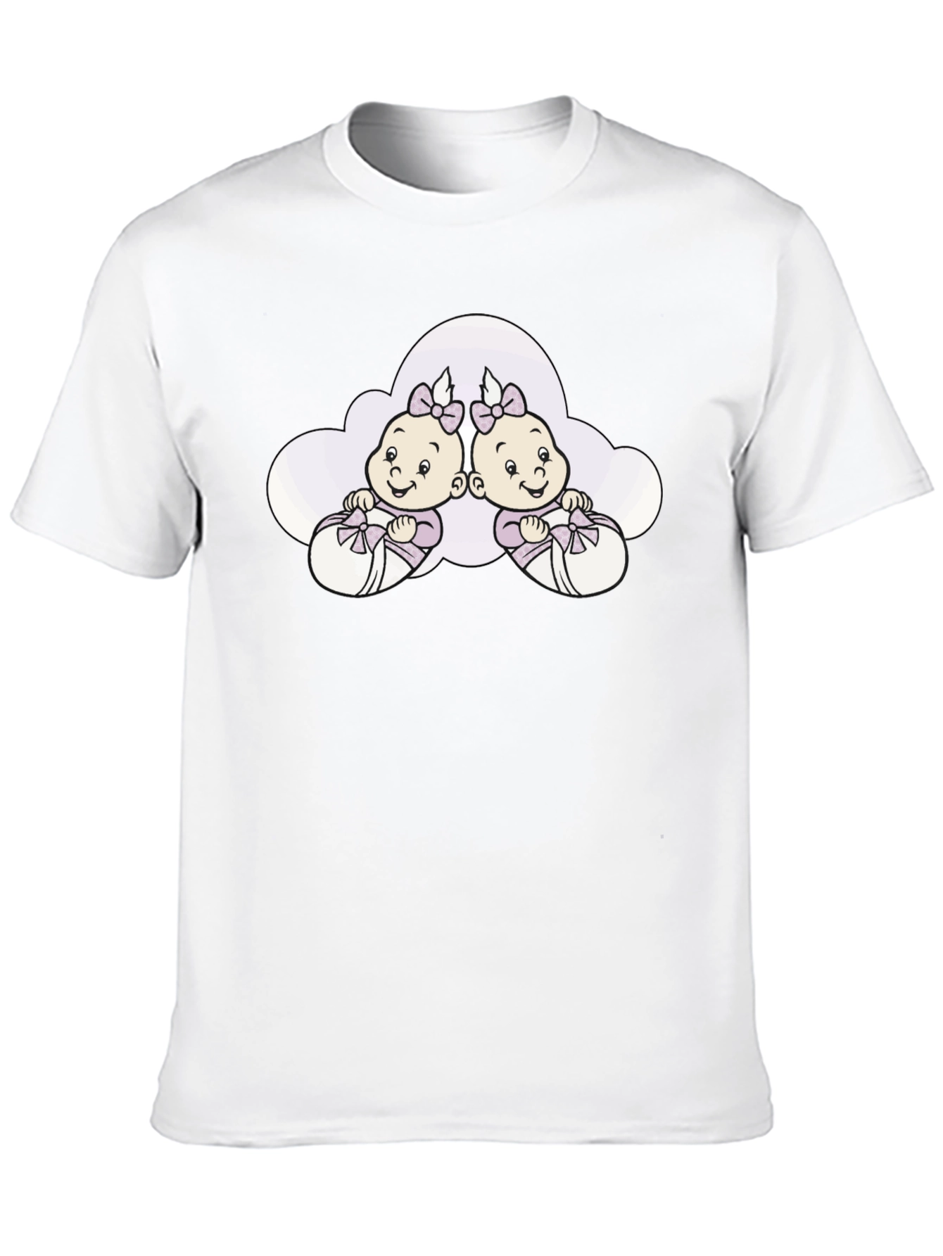 Cute Twin Baby T-Shirt - Black