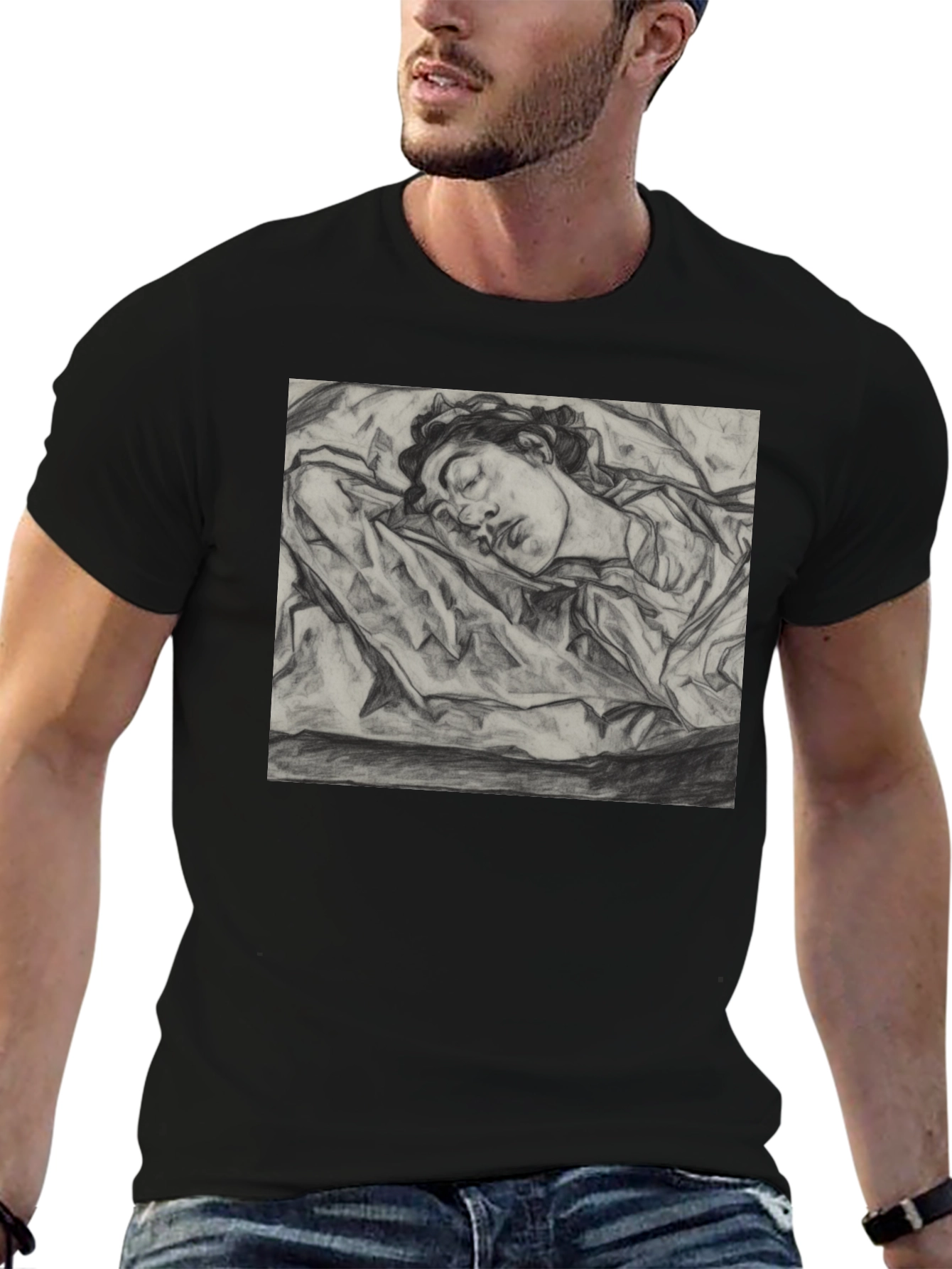 Sleeping Woman Sketch Tee - Artistic Comfort