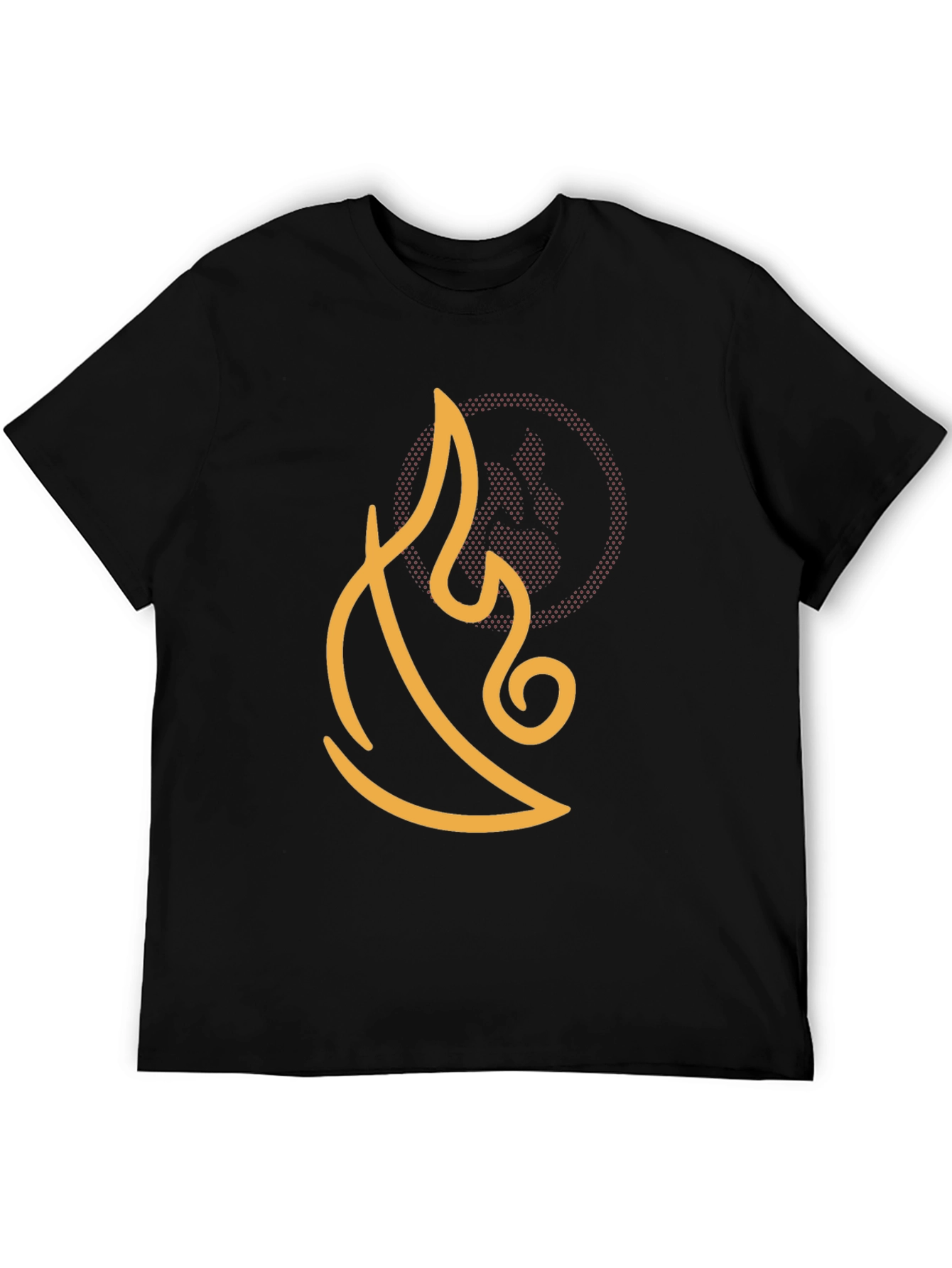 Abstract Flame Graphic Tee - Black Cotton Comfort