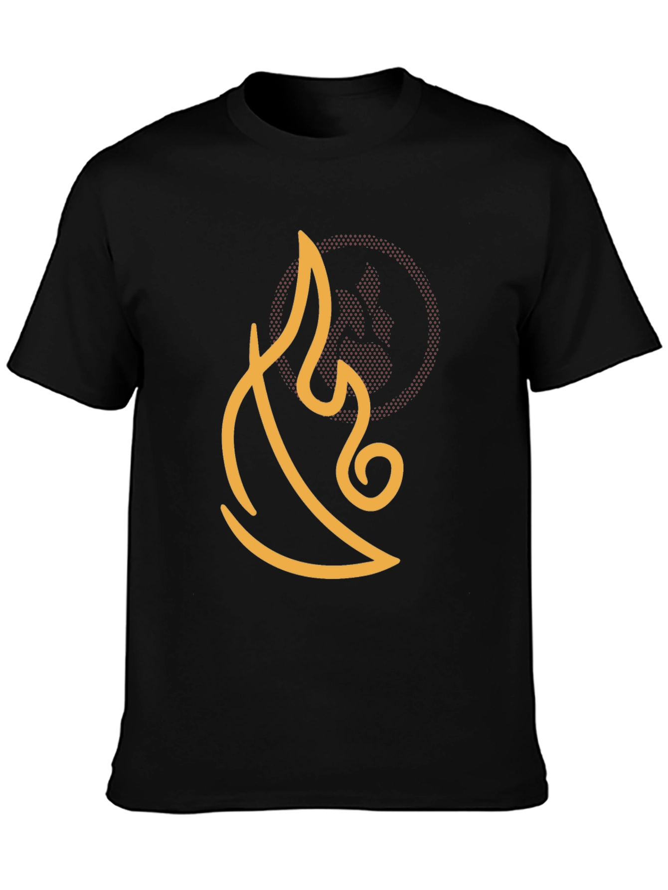 Abstract Flame Graphic Tee - Black Cotton Comfort