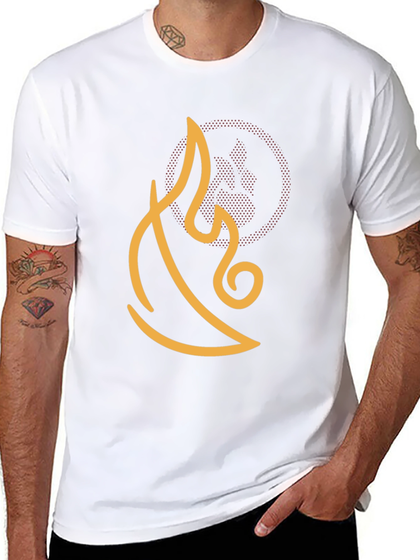 Abstract Flame Graphic Tee - Black Cotton Comfort