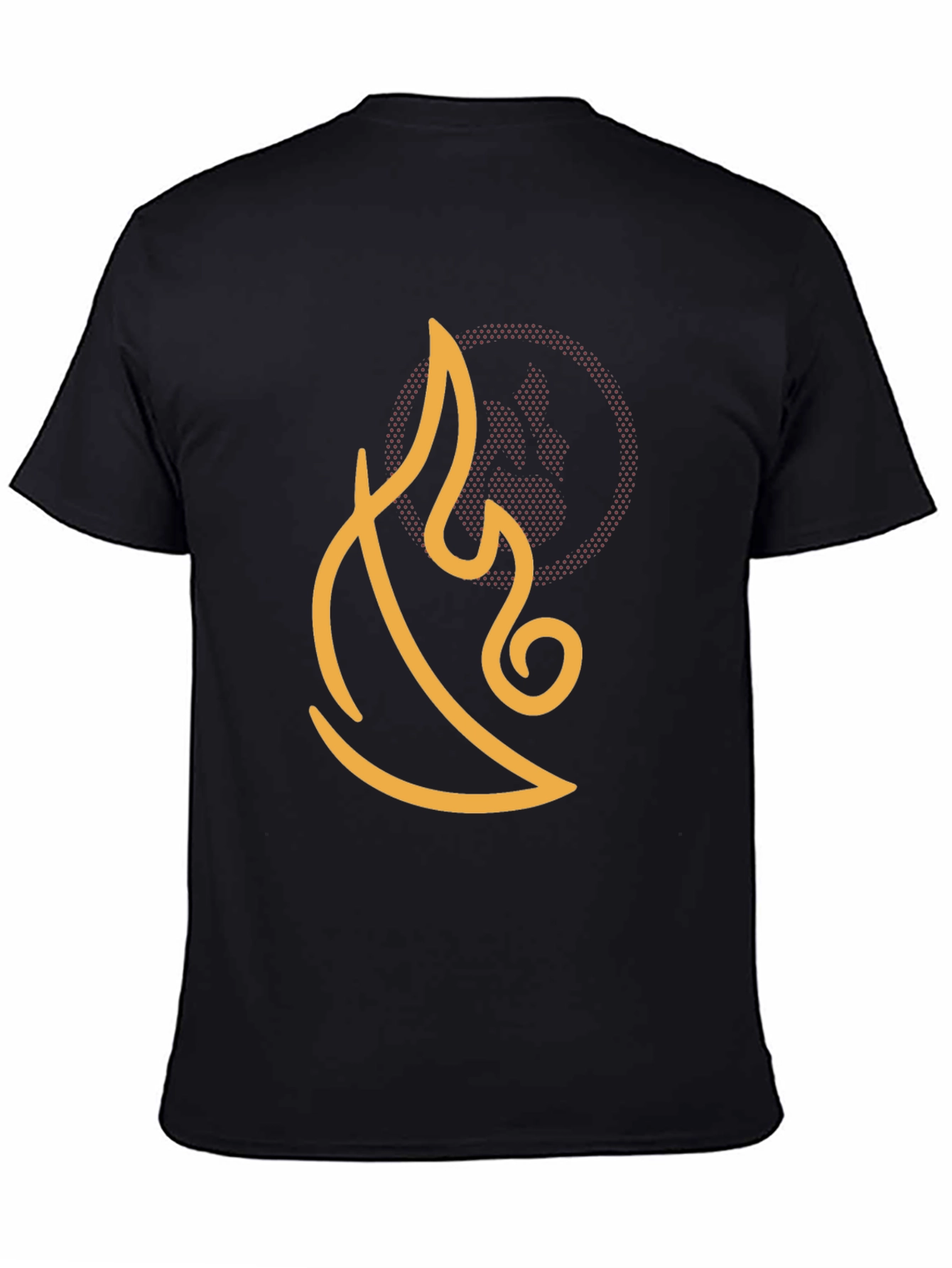 Abstract Flame Graphic Tee - Black Cotton Comfort