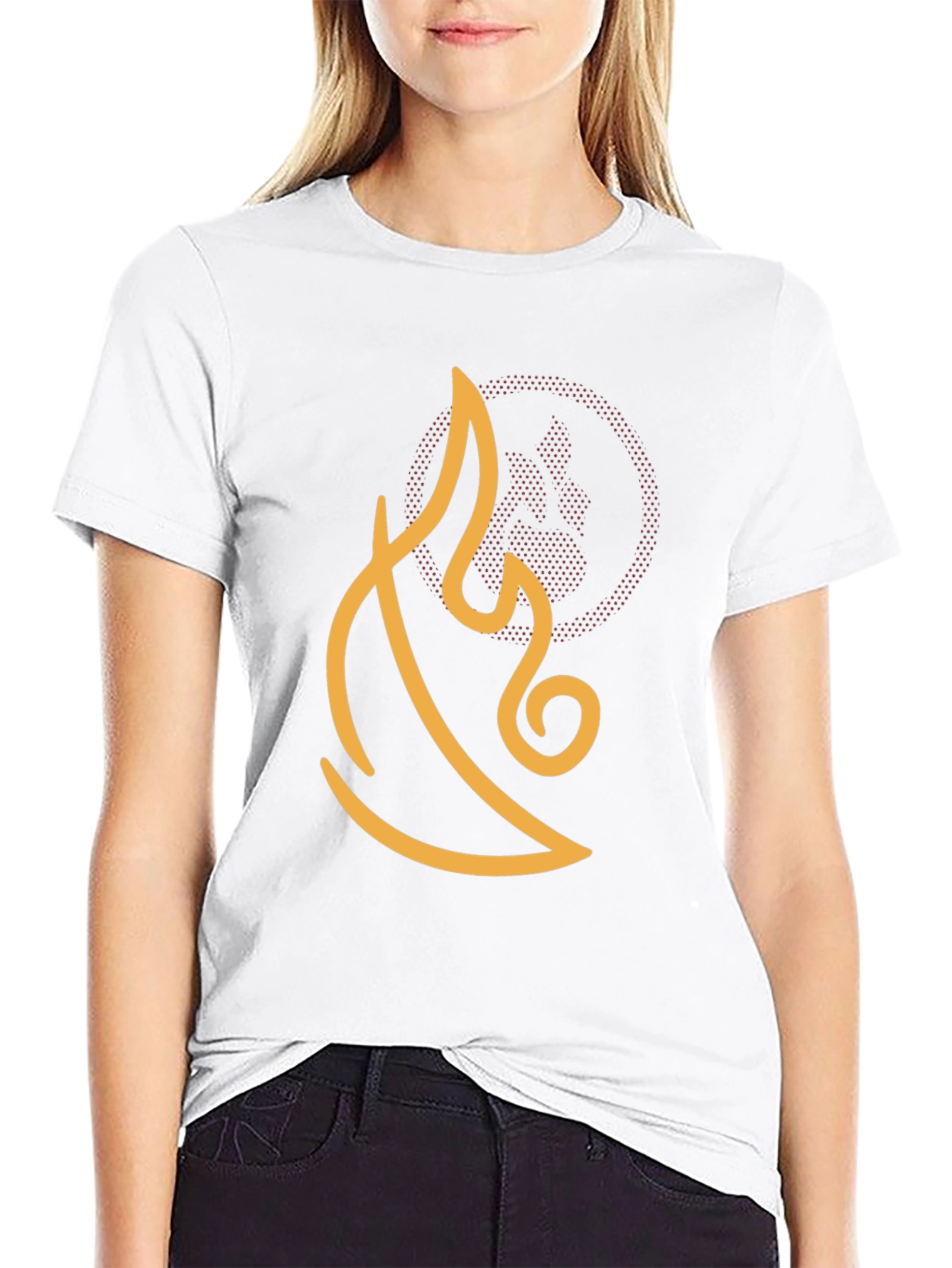 Abstract Flame Graphic Tee - Black Cotton Comfort