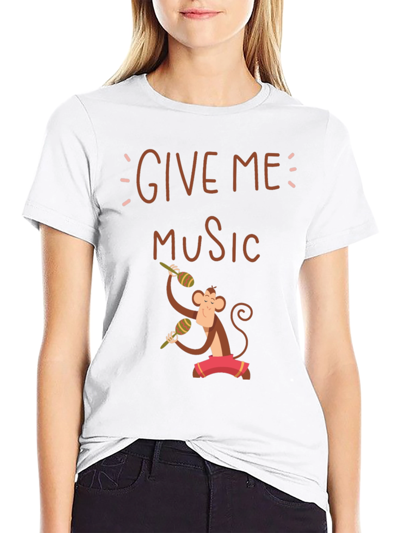 Give Me Music Monkey Graphic Tee - Black