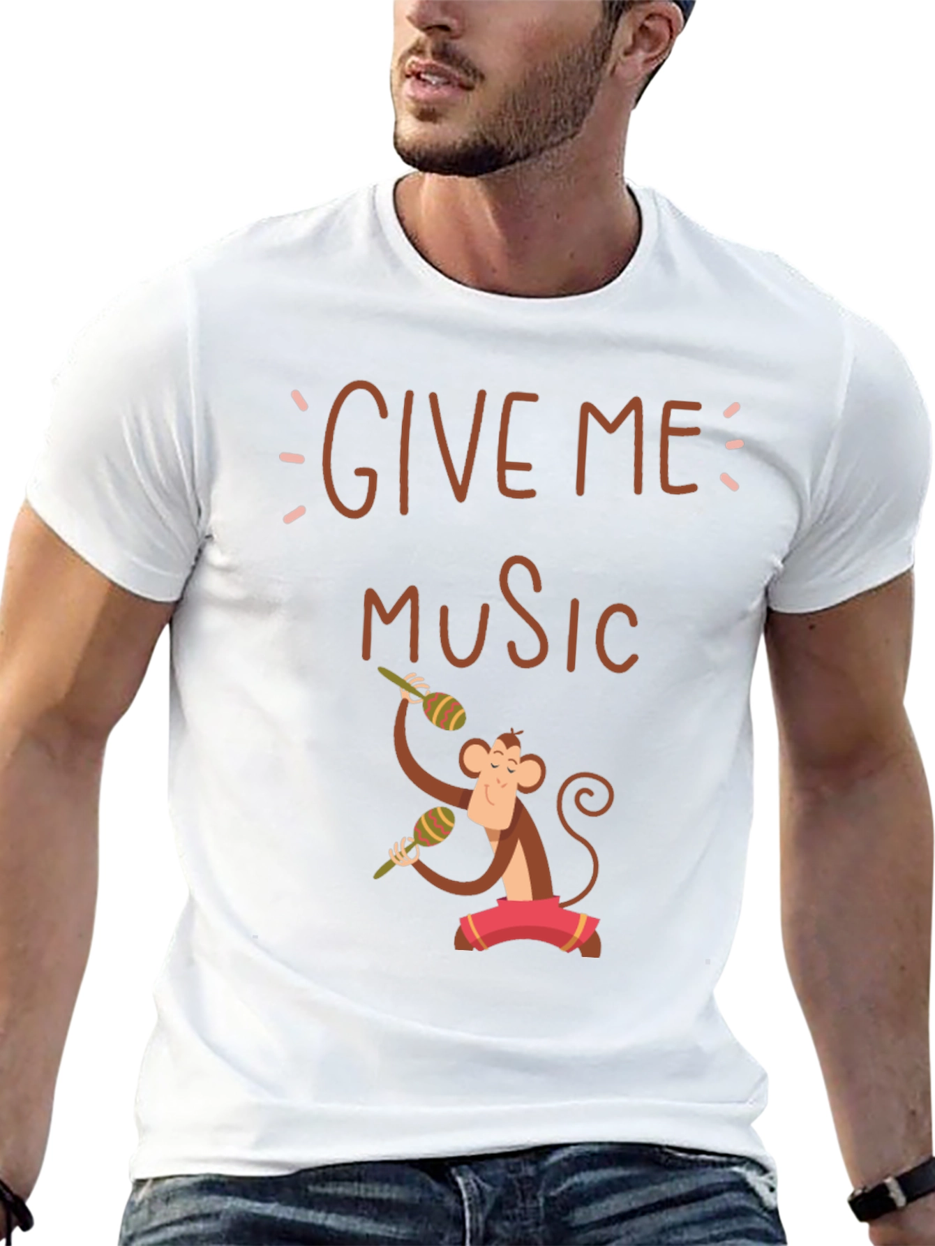 Give Me Music Monkey Graphic Tee - Black