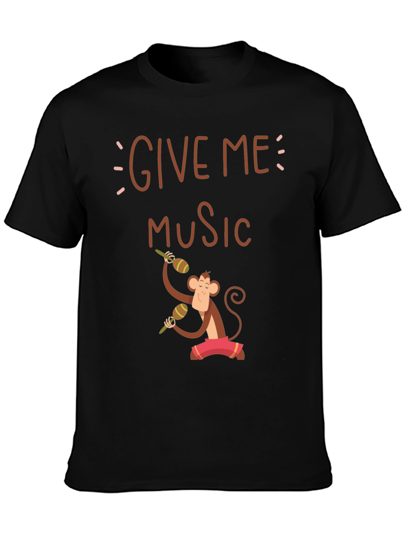 Give Me Music Monkey Graphic Tee - Black