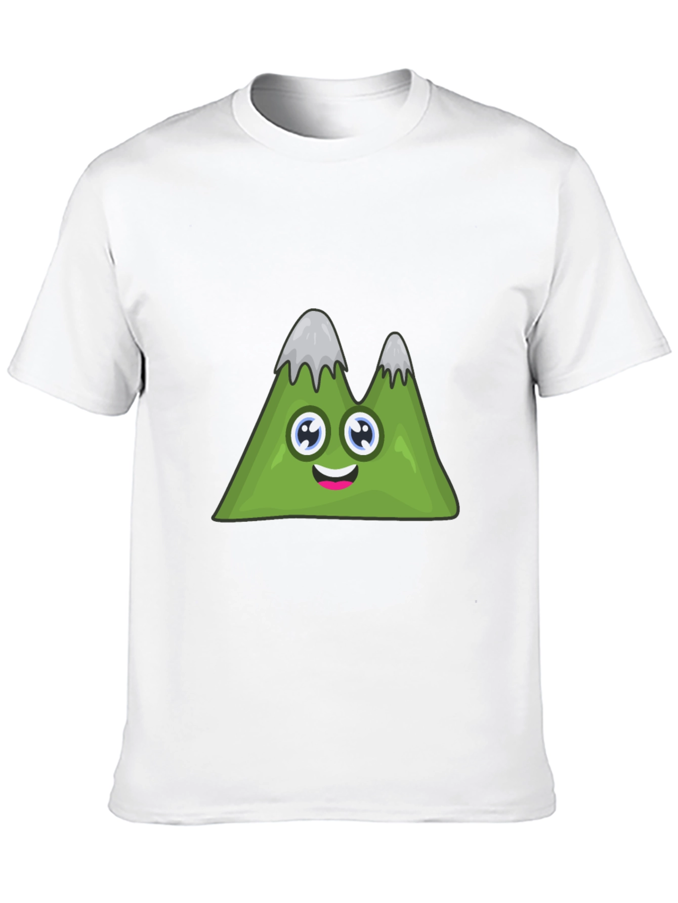 Cute Cartoon Mountain Graphic Black T-Shirt