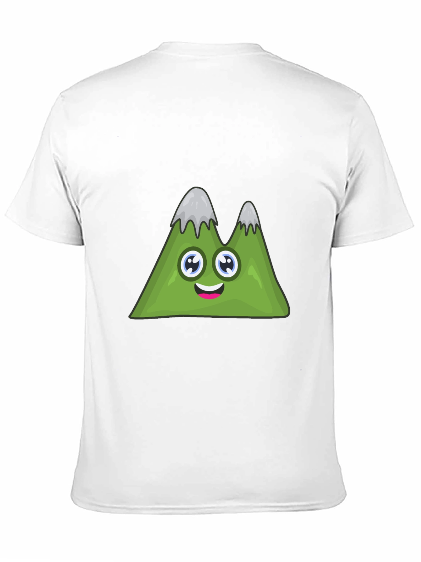 Cute Cartoon Mountain Graphic Black T-Shirt