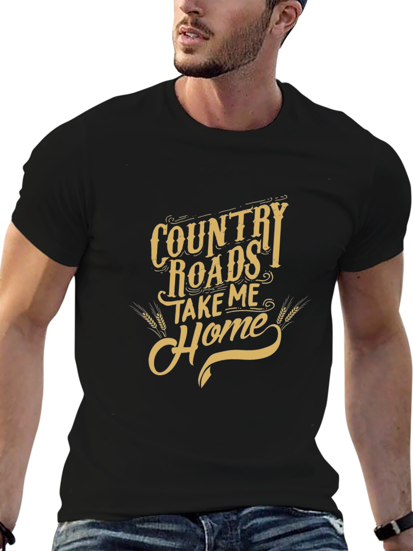 Country Roads Graphic T-Shirt - Black