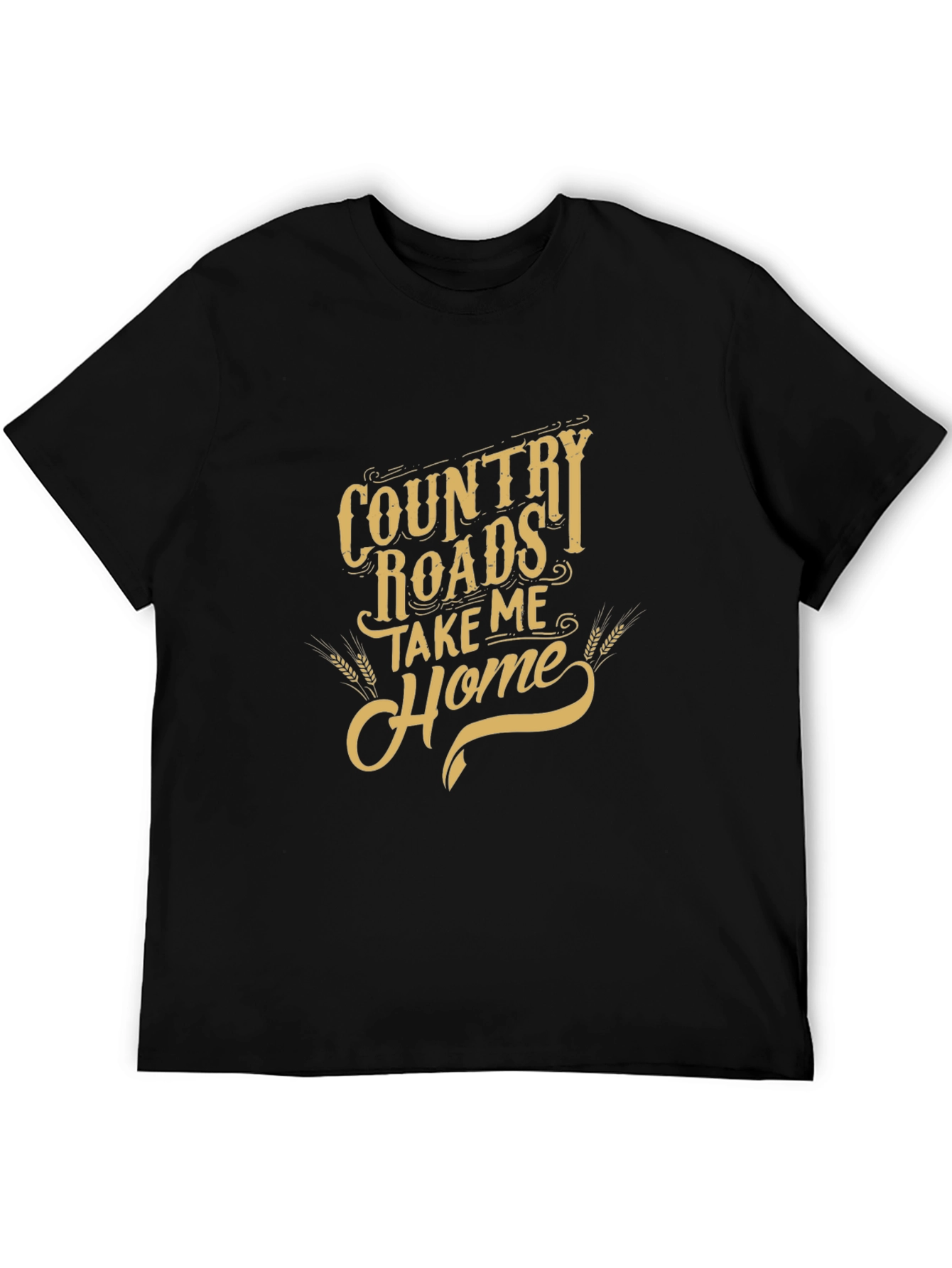 Country Roads Graphic T-Shirt - Black