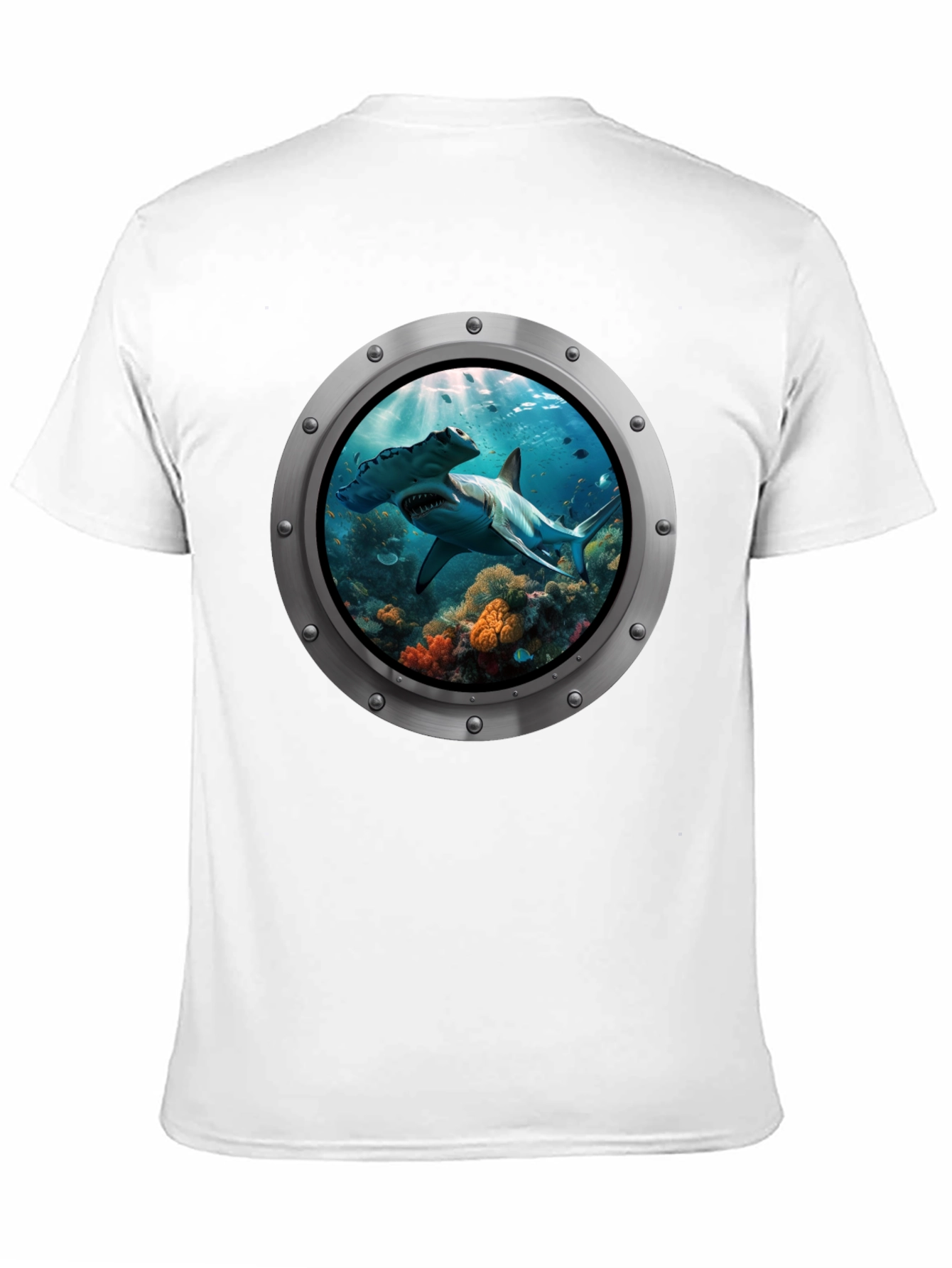 Ocean Shark Porthole Graphic T-Shirt