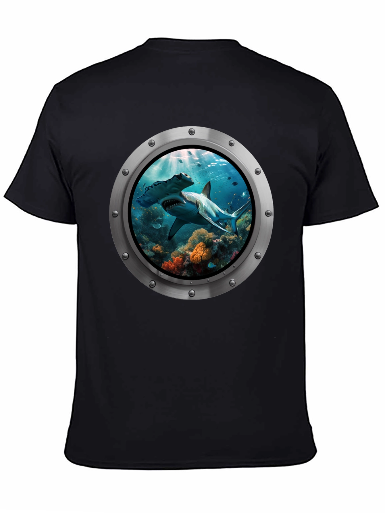 Ocean Shark Porthole Graphic T-Shirt