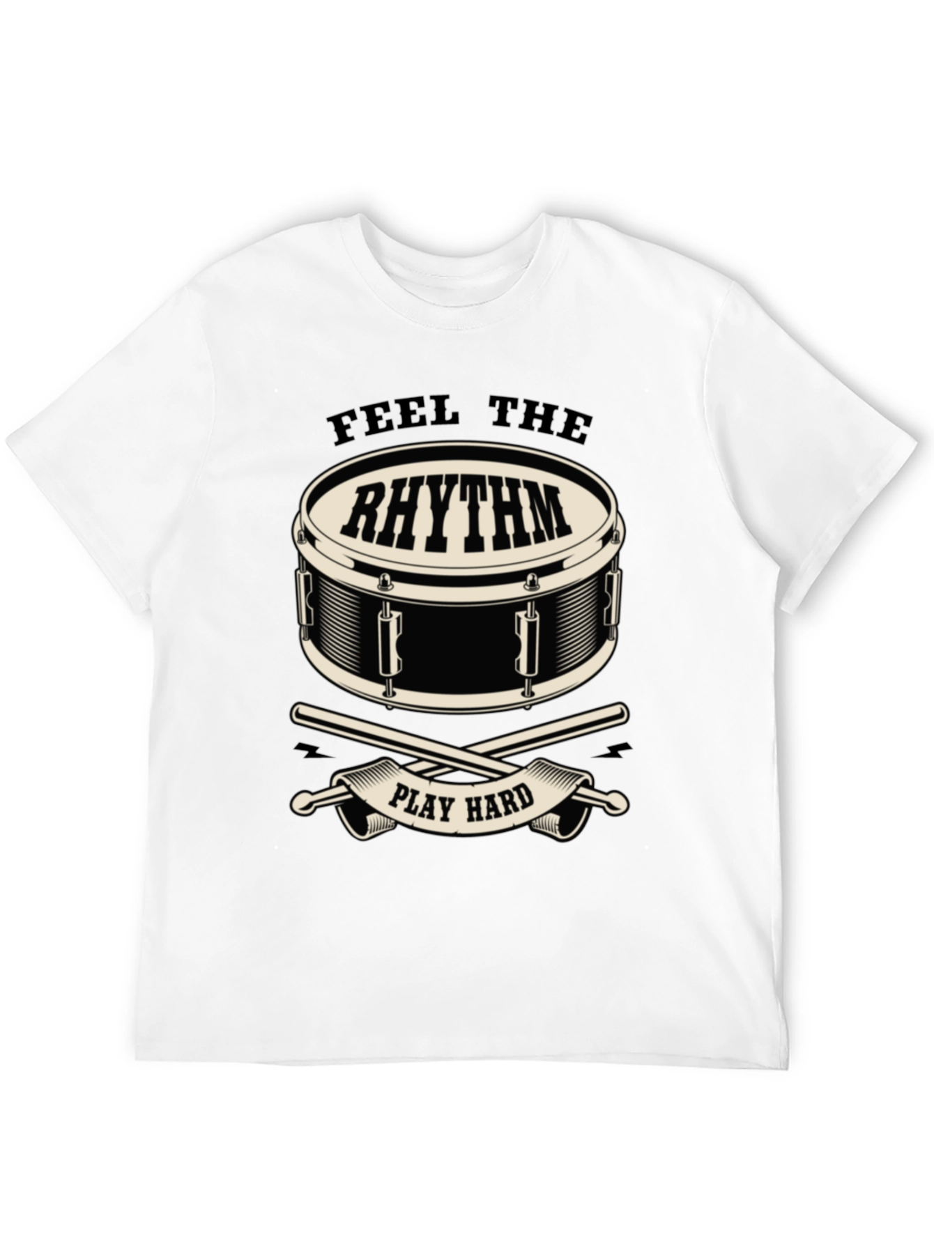 Feel the Rhythm Drum Graphic Tee - Black