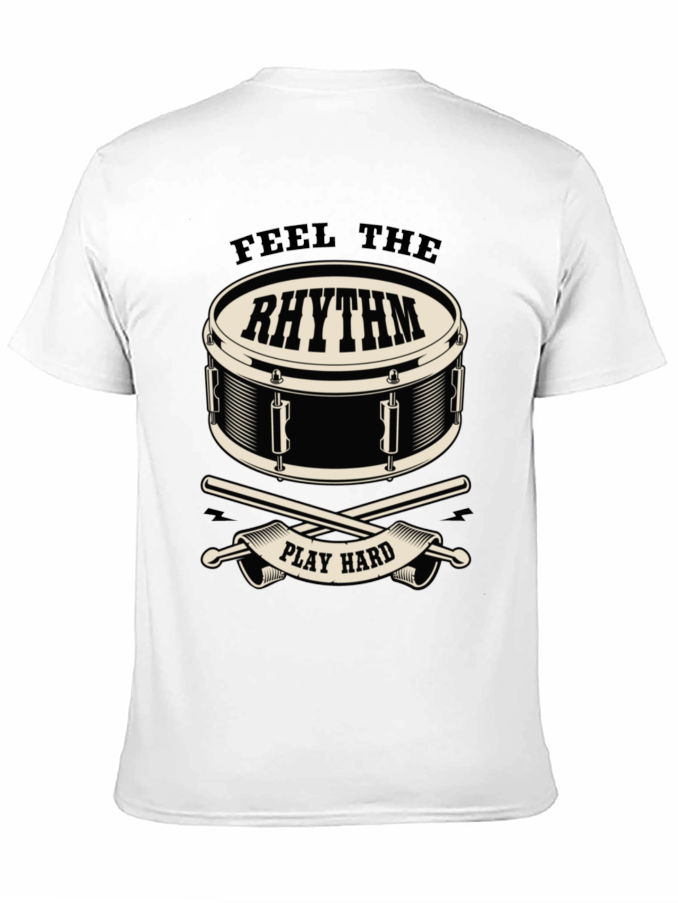 Feel the Rhythm Drum Graphic Tee - Black