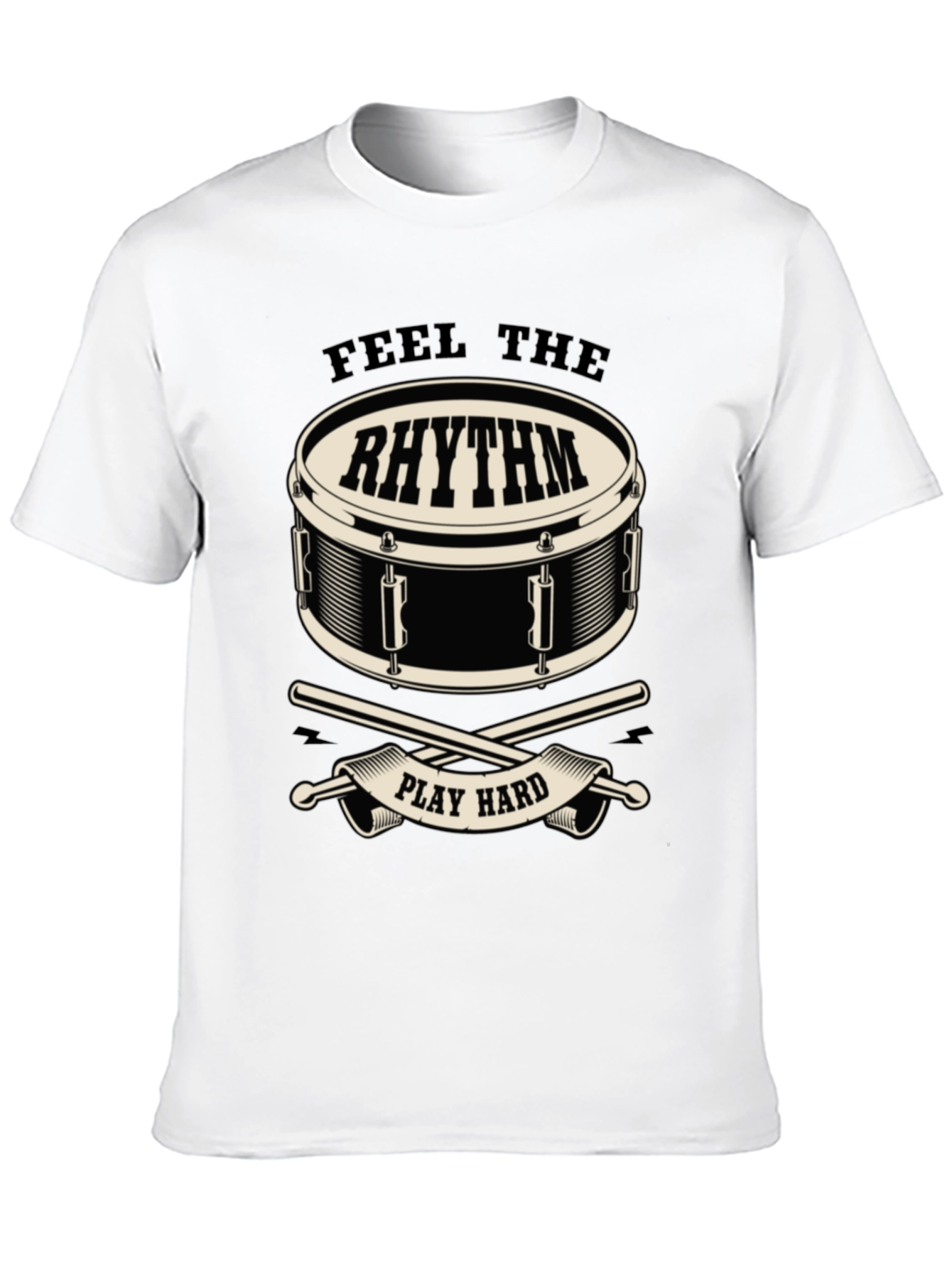 Feel the Rhythm Drum Graphic Tee - Black