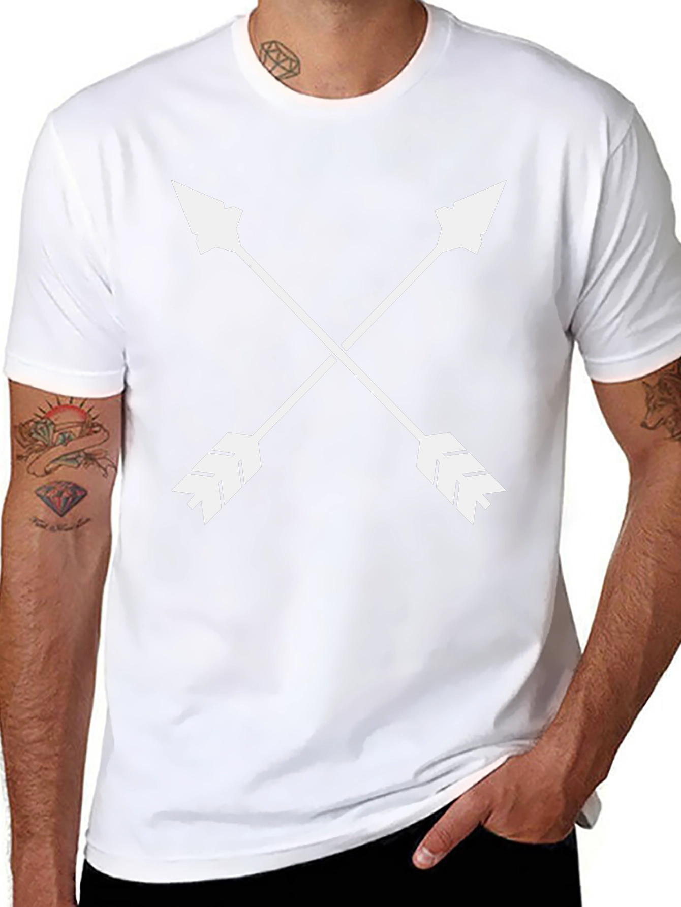 Crossed Arrows Graphic Tee - Stylish Black T-Shirt