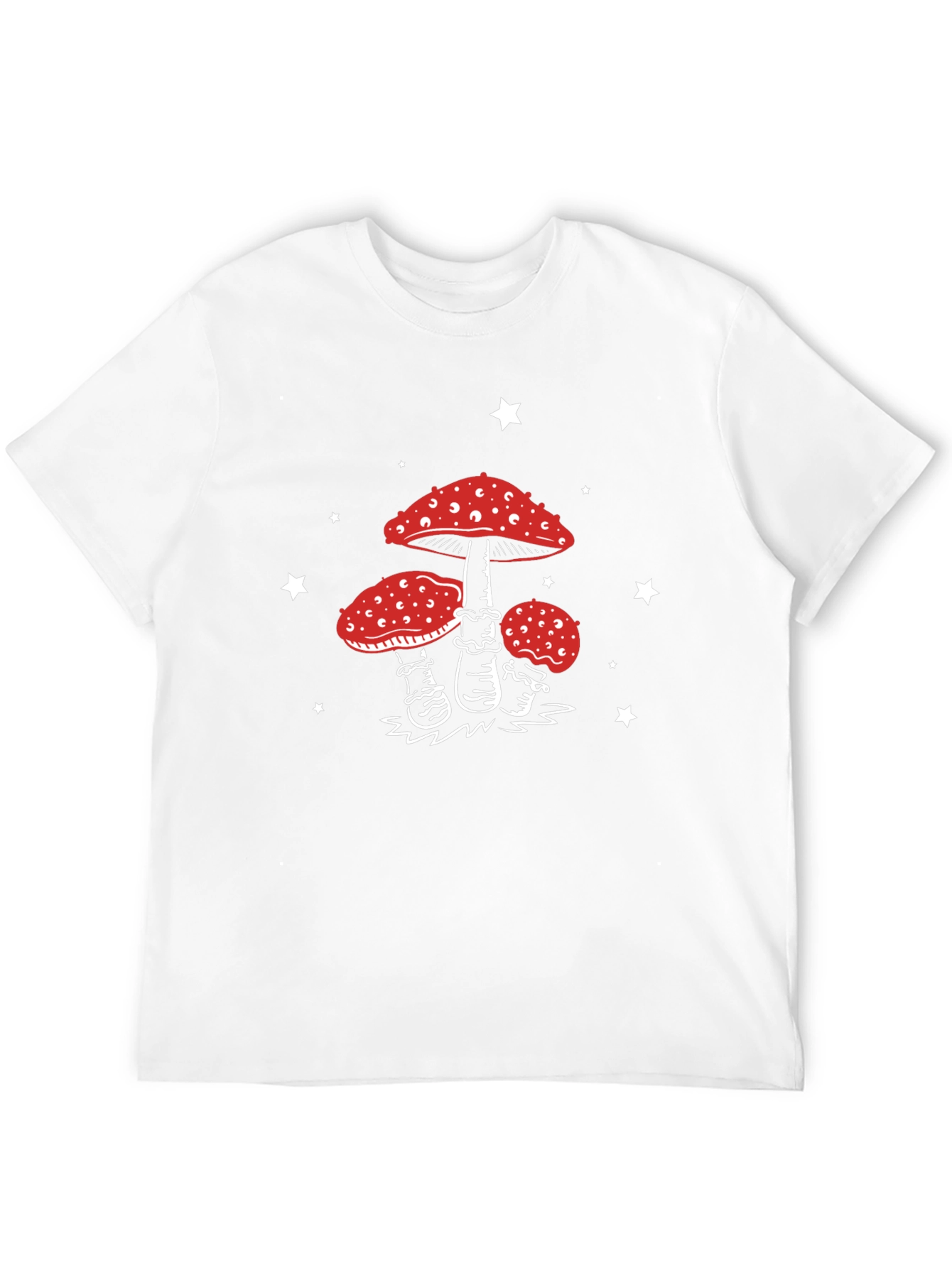 Mushroom Star Graphic Tee - Black Cotton Blend
