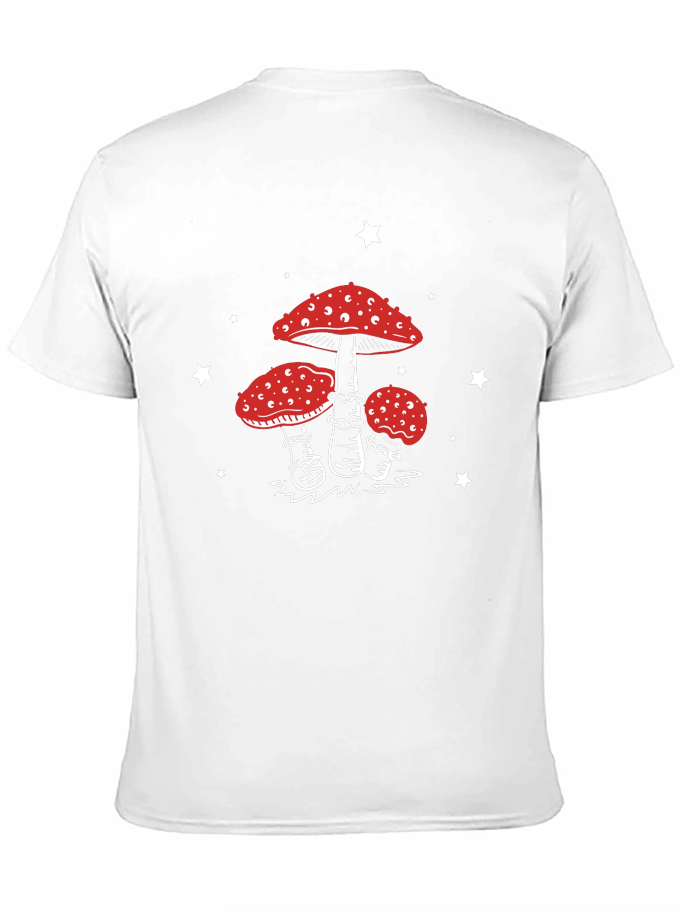 Mushroom Star Graphic Tee - Black Cotton Blend