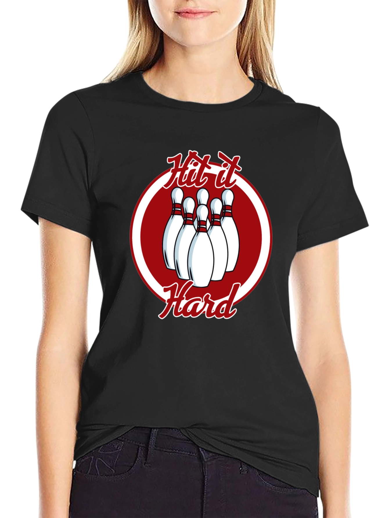 Hit It Hard Bowling T-Shirt - Strike Master Tee