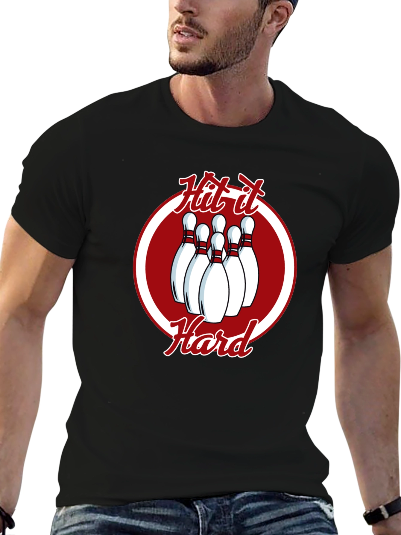 Hit It Hard Bowling T-Shirt - Strike Master Tee