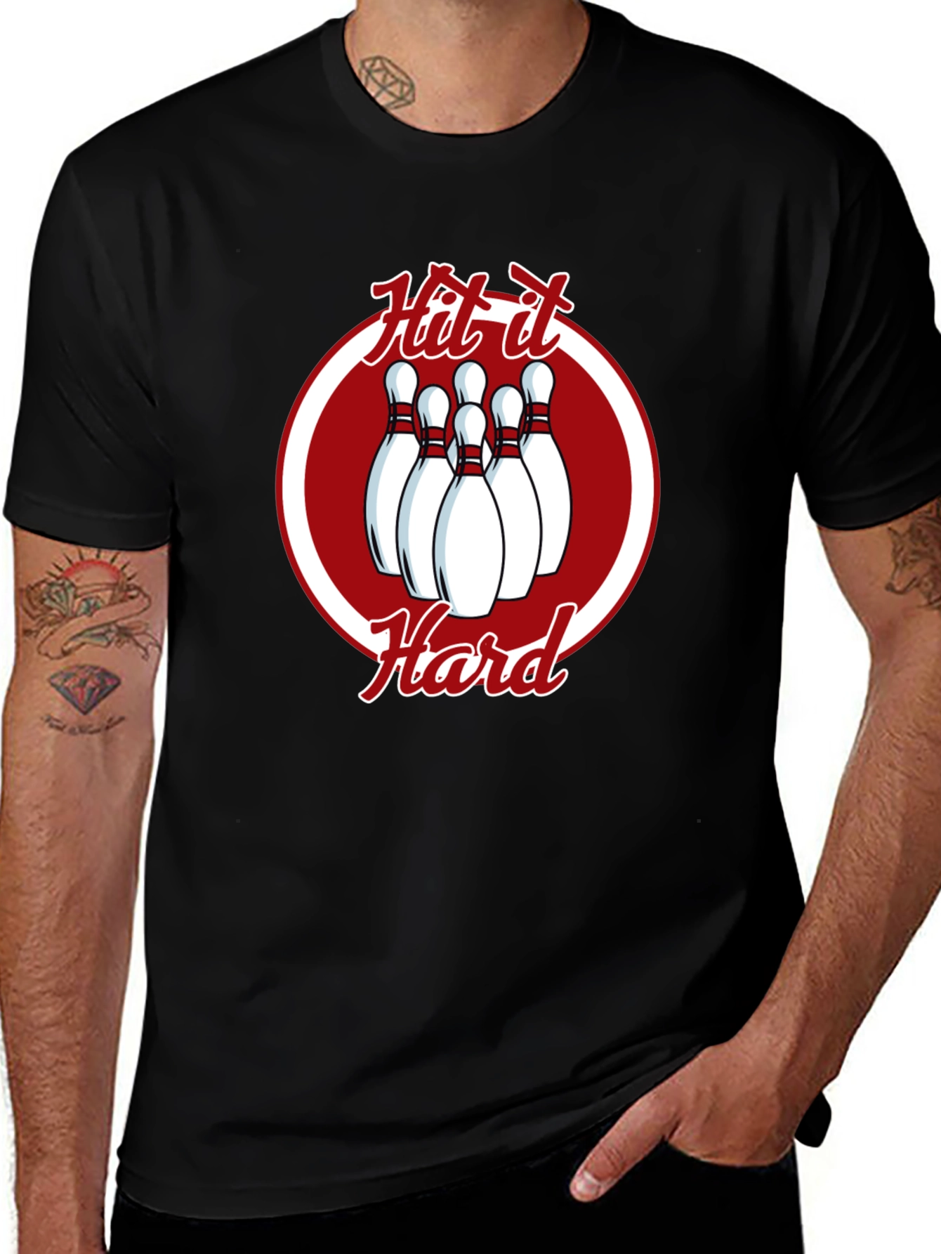 Hit It Hard Bowling T-Shirt - Strike Master Tee