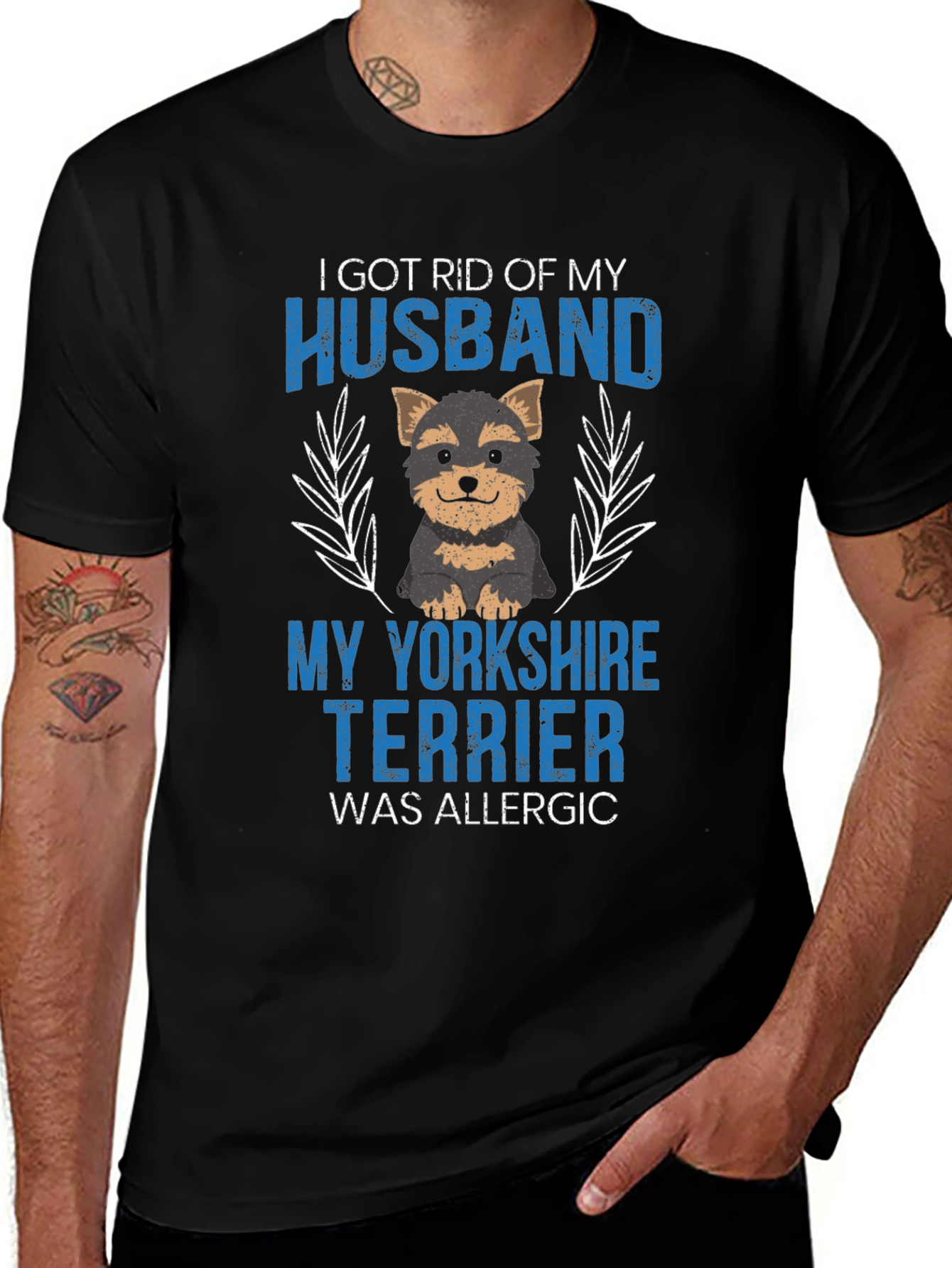 Husband Allergic Yorkshire Terrier Graphic T-Shirt