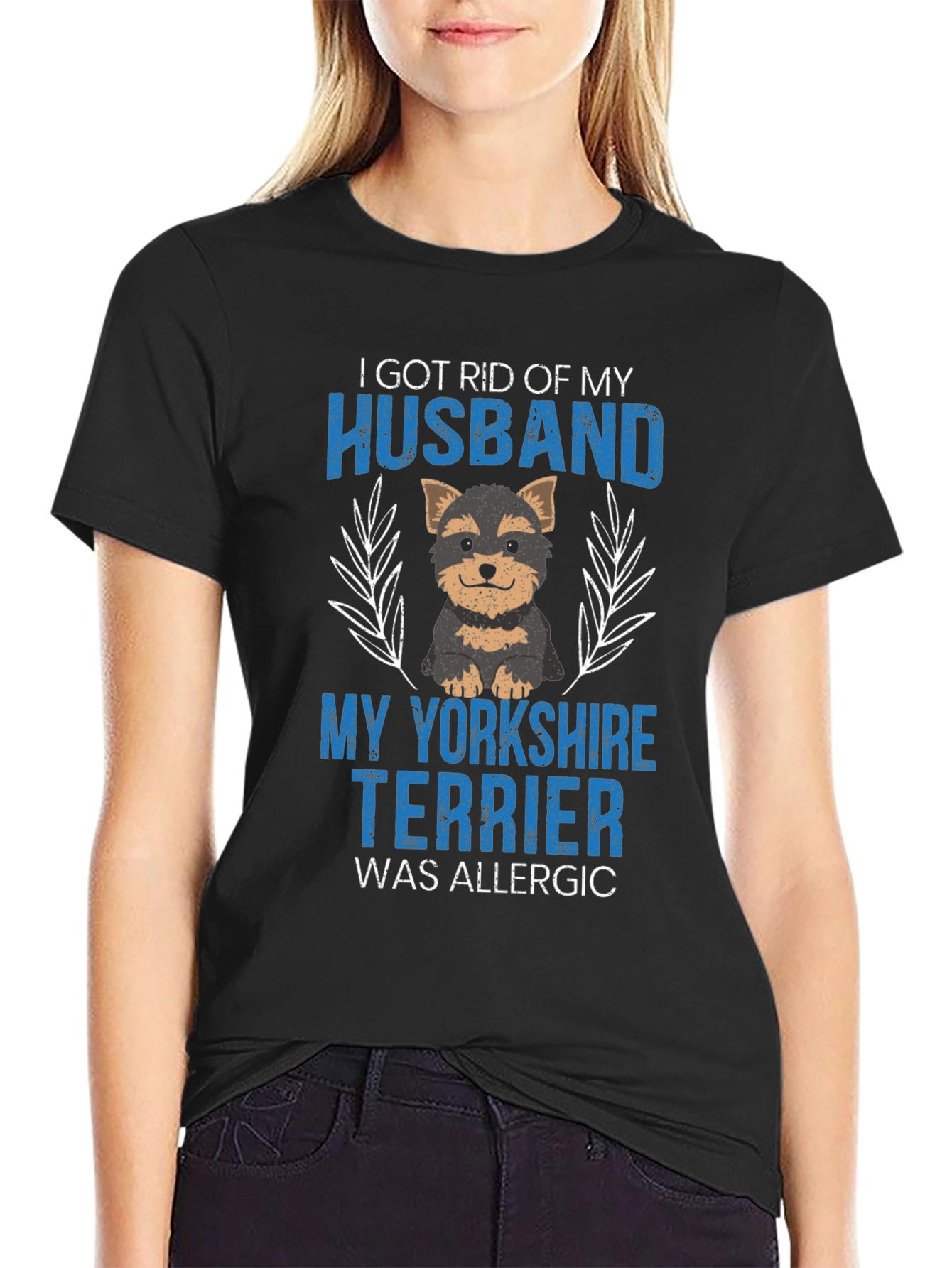 Husband Allergic Yorkshire Terrier Graphic T-Shirt