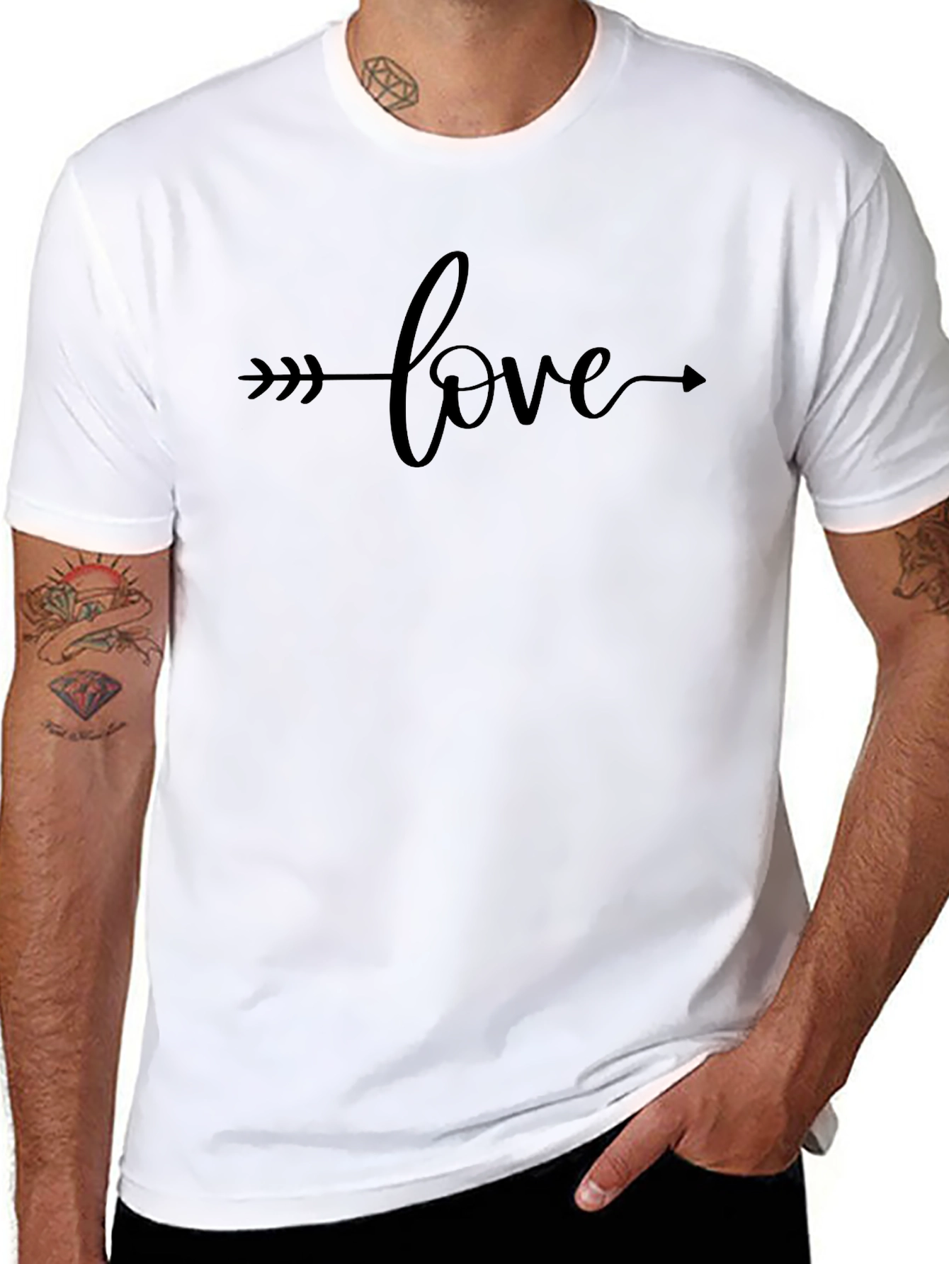 Love Arrow Graphic Tee - Stylish Black T-Shirt