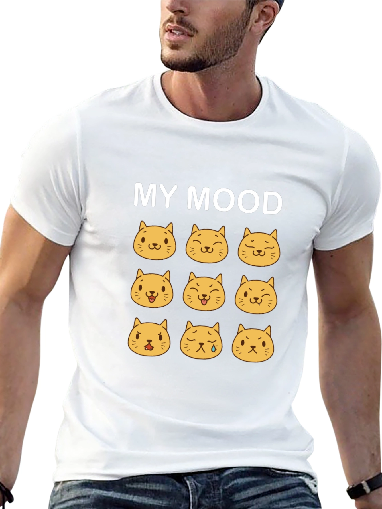 Mood Cats Black T-Shirt - Express Yourself!