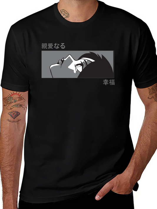 Anime Graphic Tee - Mens Black T-Shirt