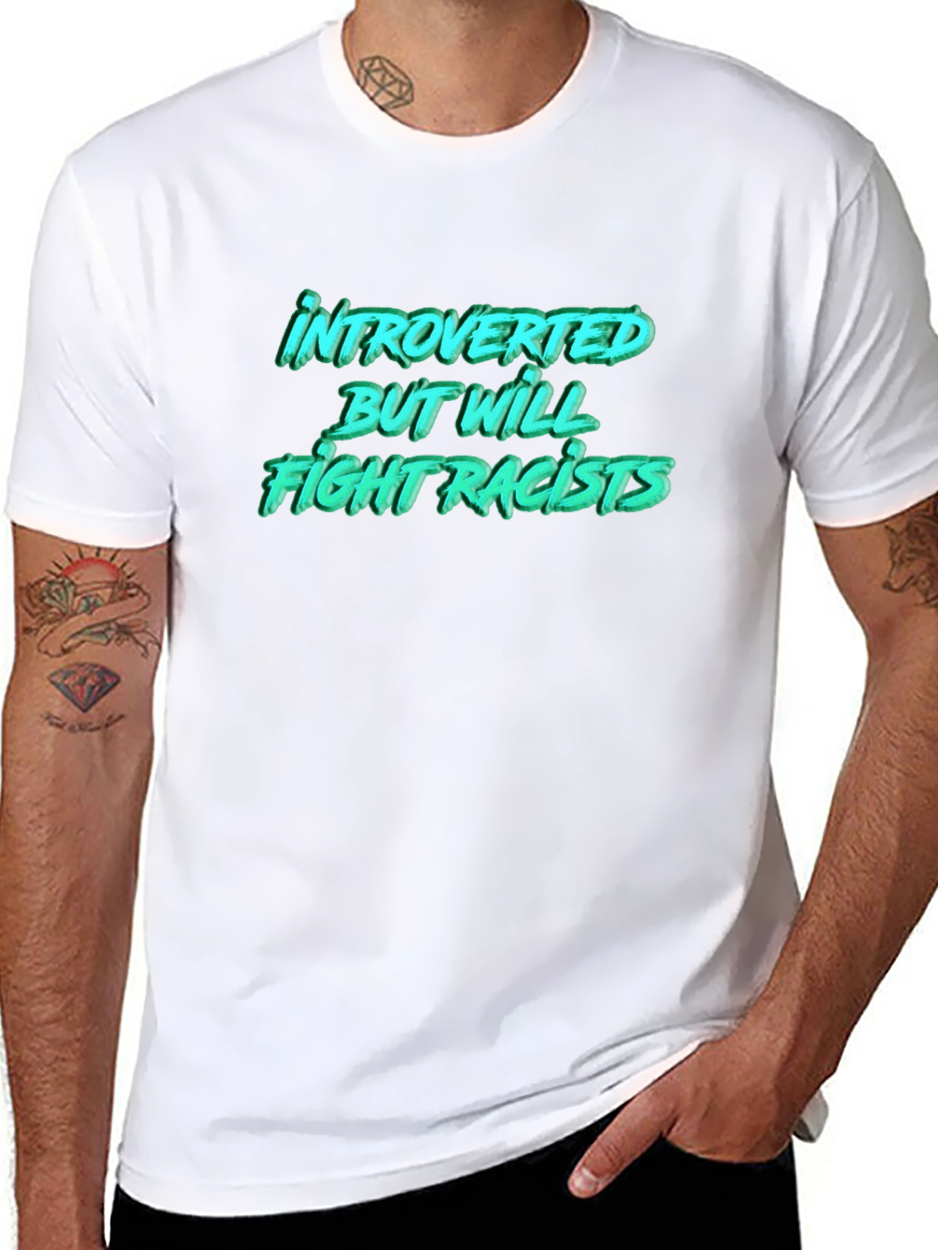 Introverted But Will Fight Racists T-Shirt