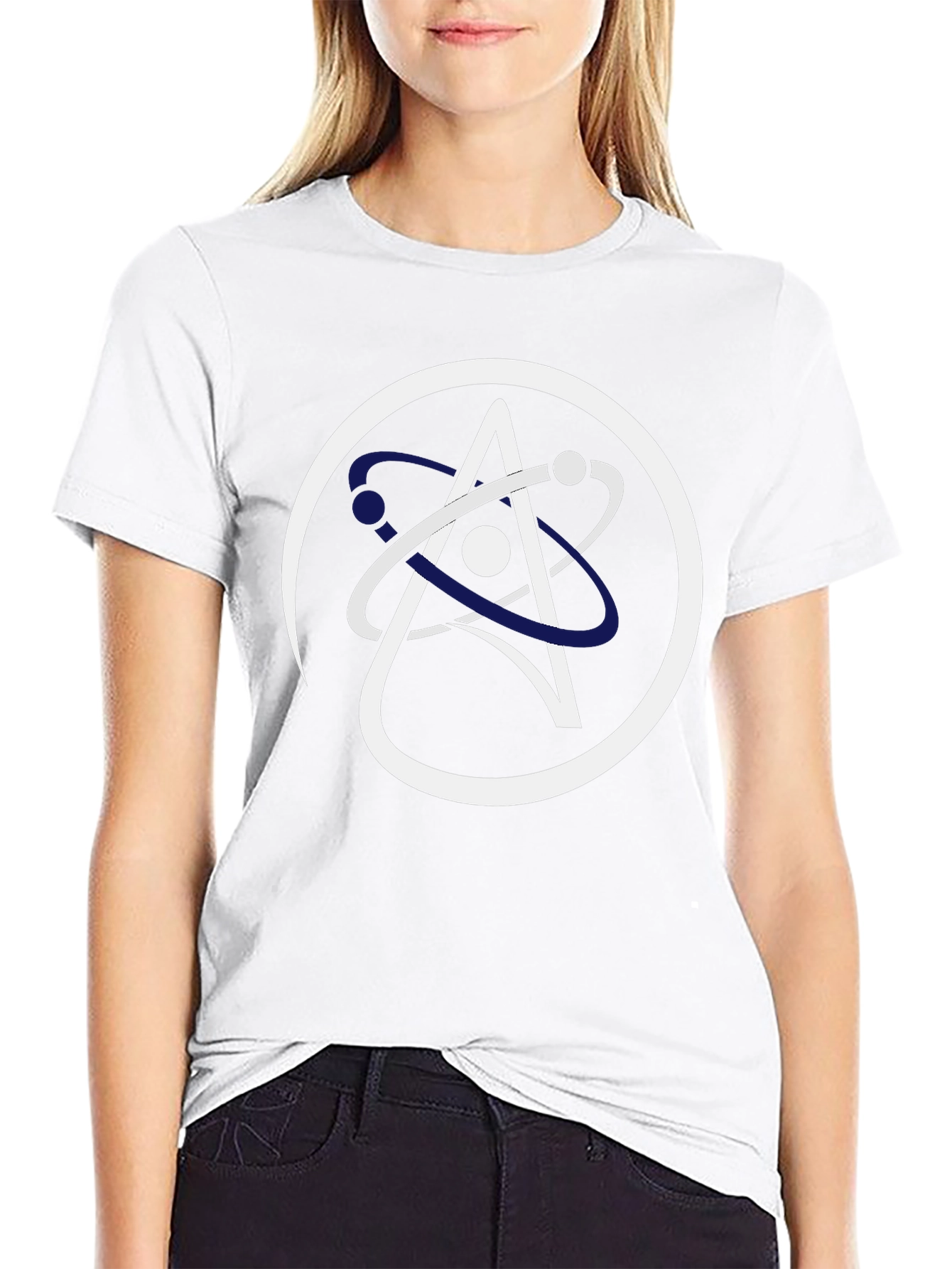 Science Atom Logo Black T-Shirt
