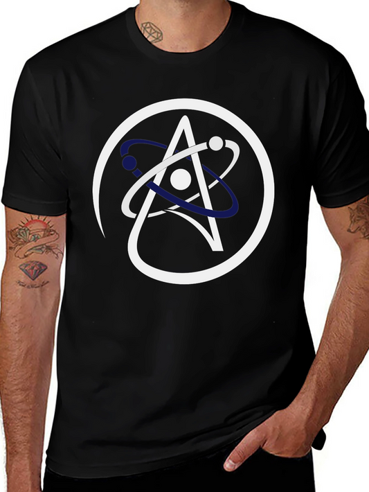 Science Atom Logo Black T-Shirt