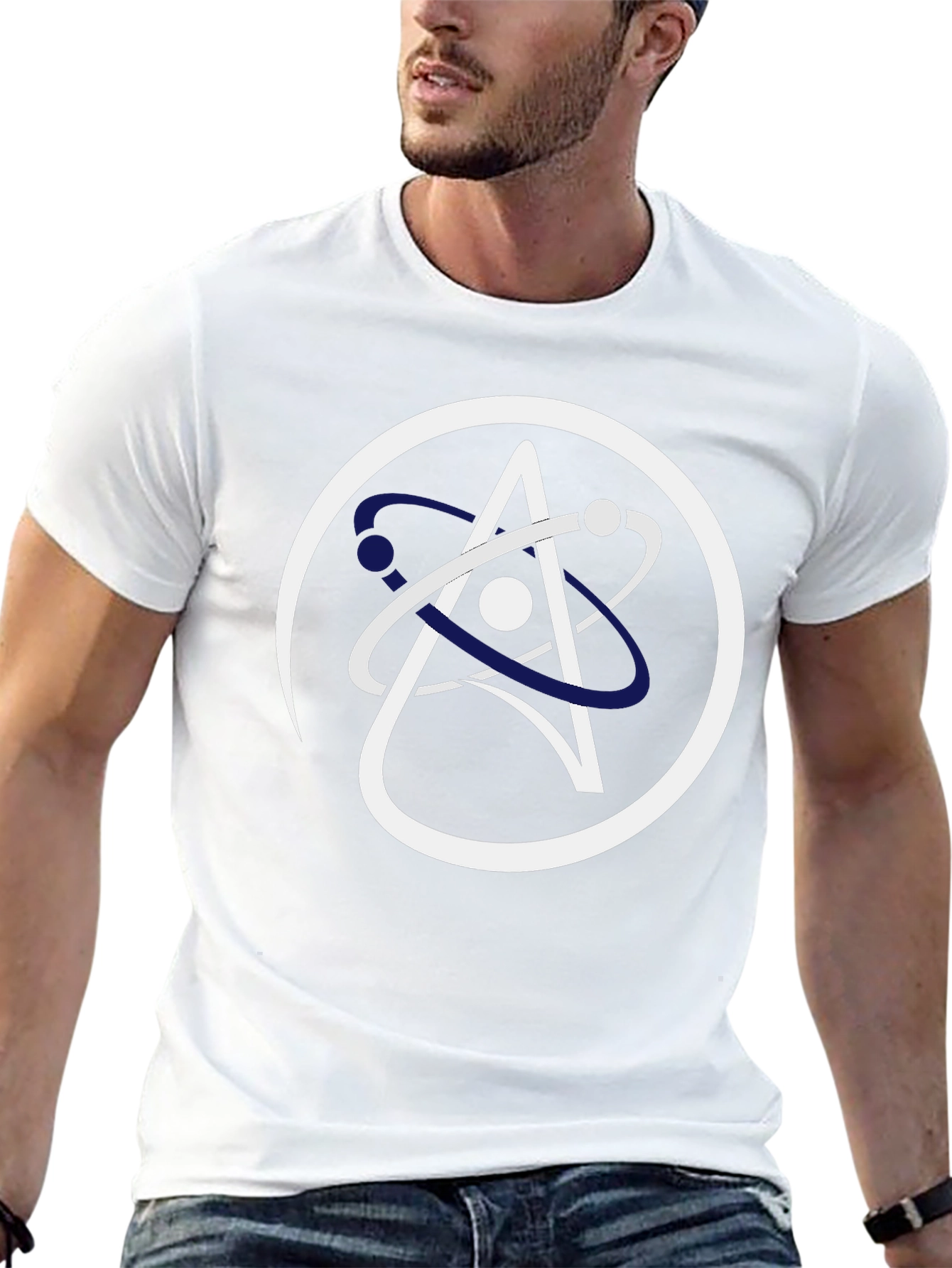 Science Atom Logo Black T-Shirt